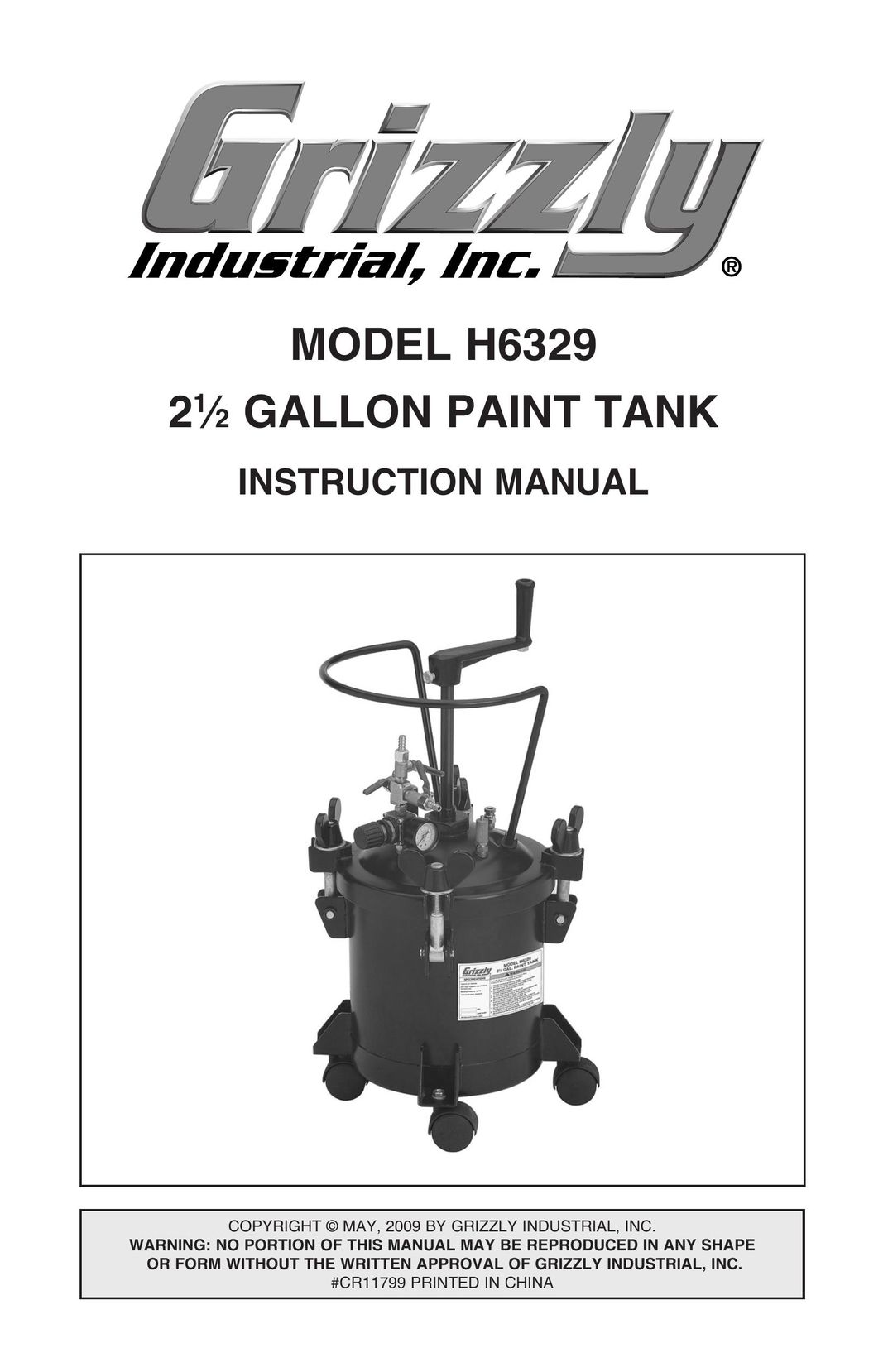 Grizzly H6329 Paint Sprayer User Manual