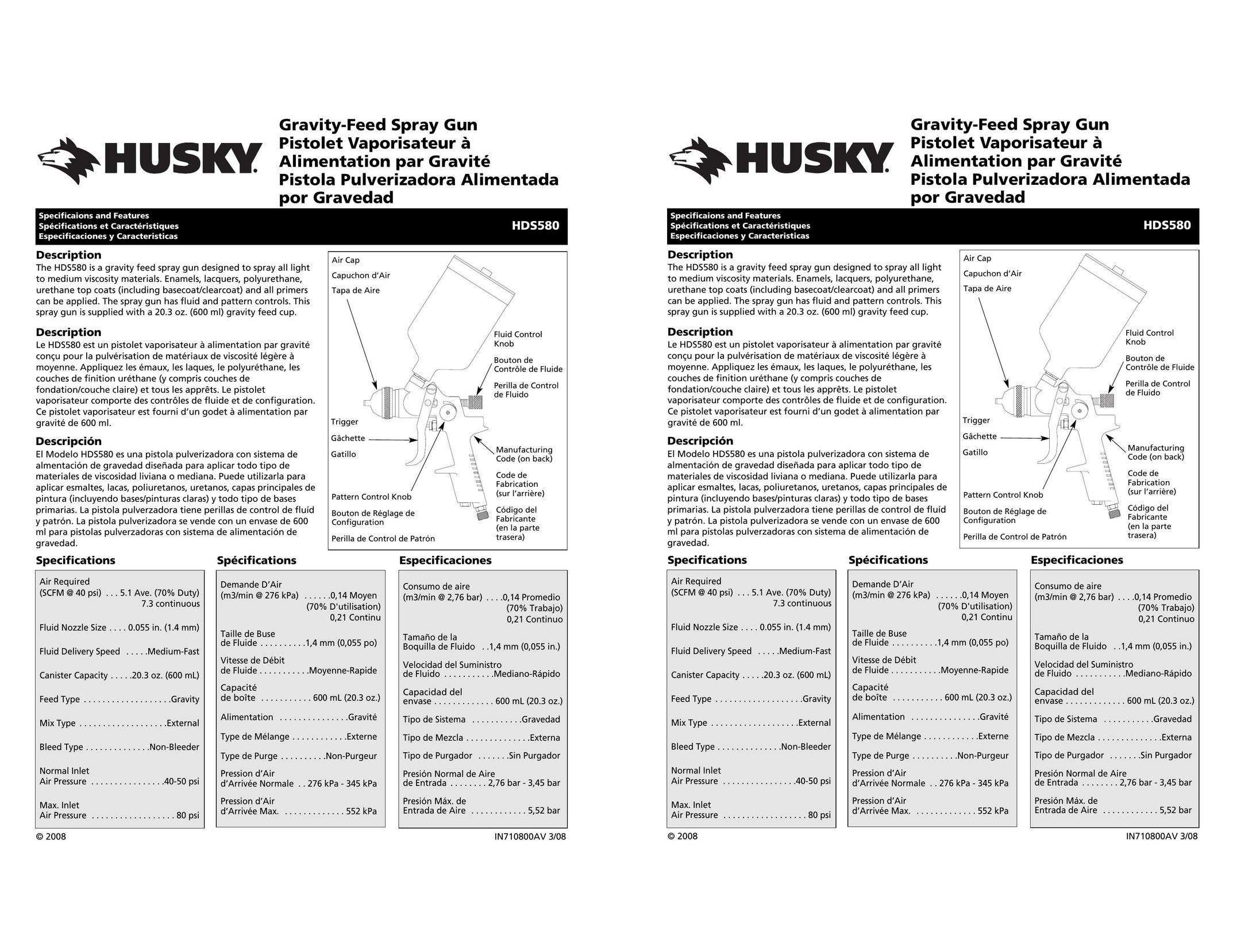 Husky HDS580 Paint Sprayer User Manual