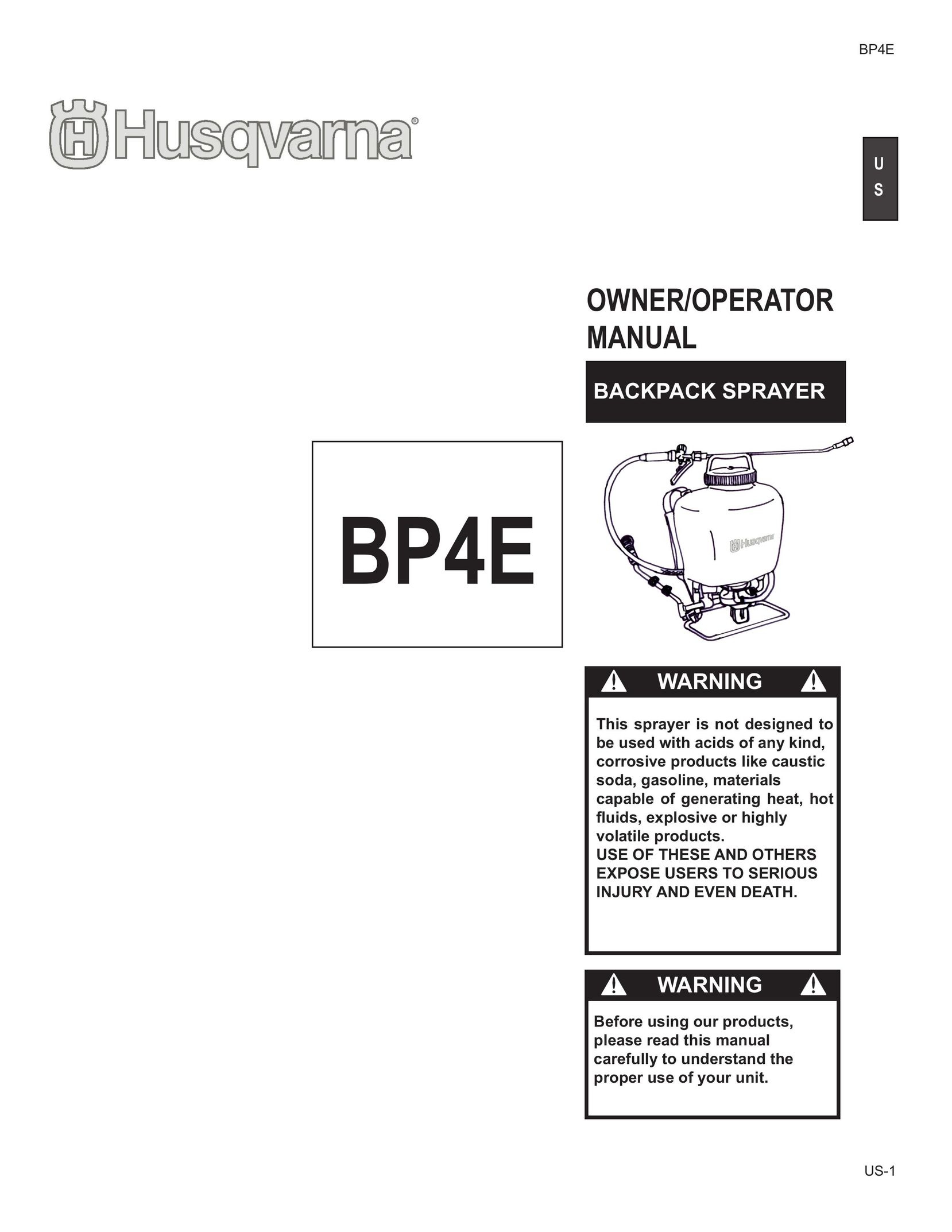 Husqvarna BP4E Paint Sprayer User Manual