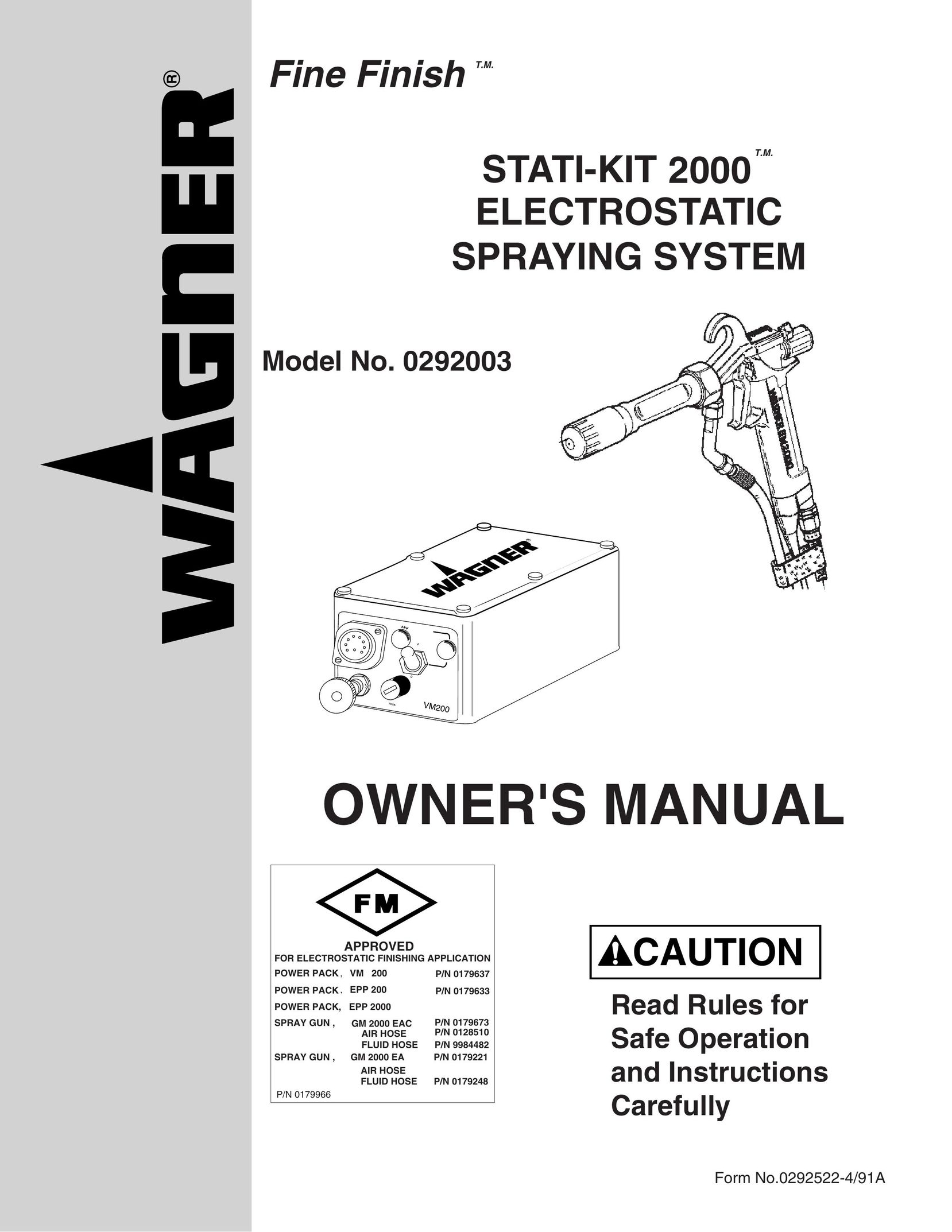 Wagner SprayTech 292003 Paint Sprayer User Manual