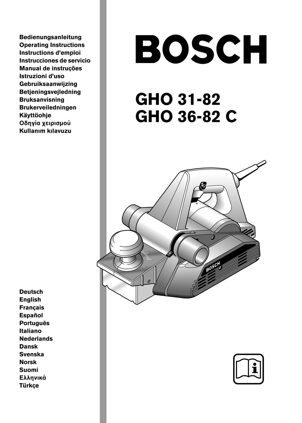 Bosch Power Tools GHO 31-82 Planer User Manual