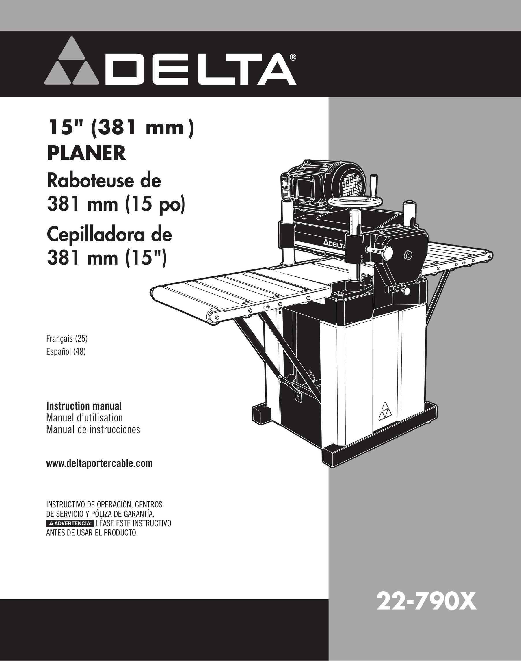 Delta 22-790X Planer User Manual