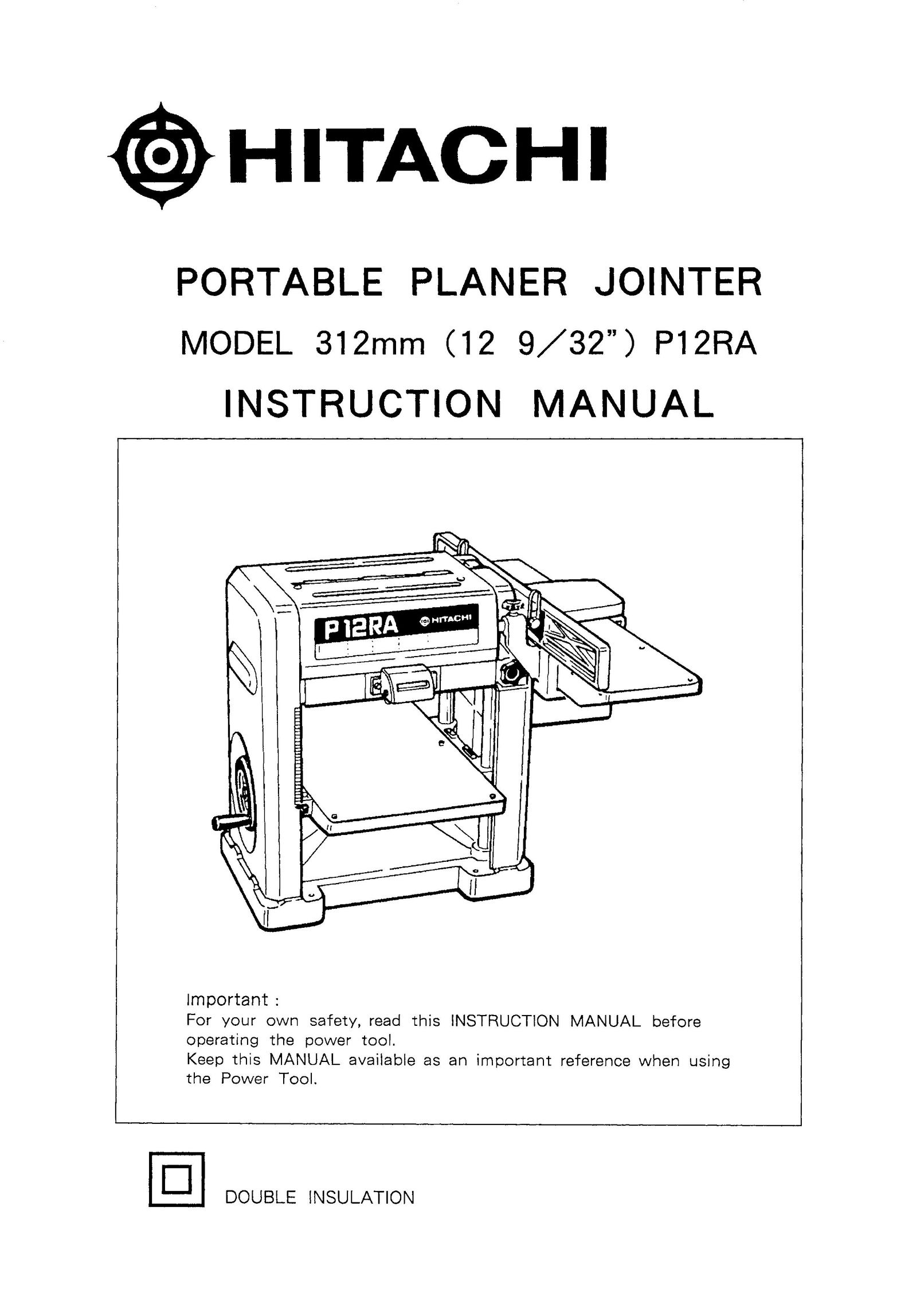 Hitachi P12RA Planer User Manual