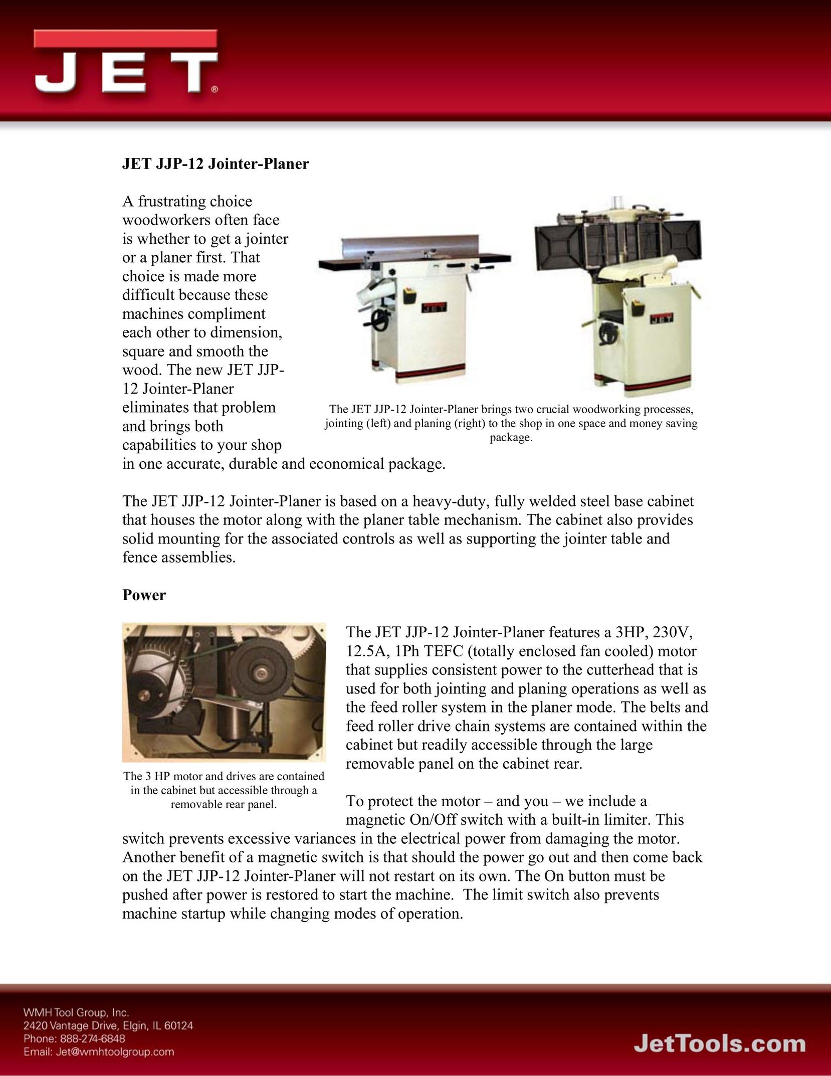 Jet Tools JJP-12 Planer User Manual