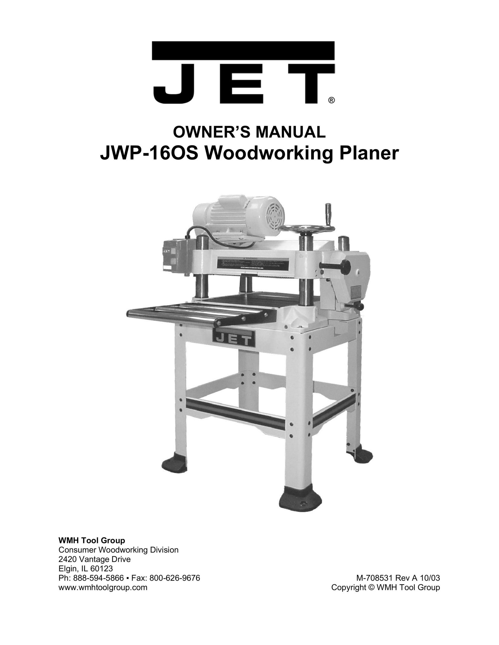 Jet Tools JWP-16OS Planer User Manual