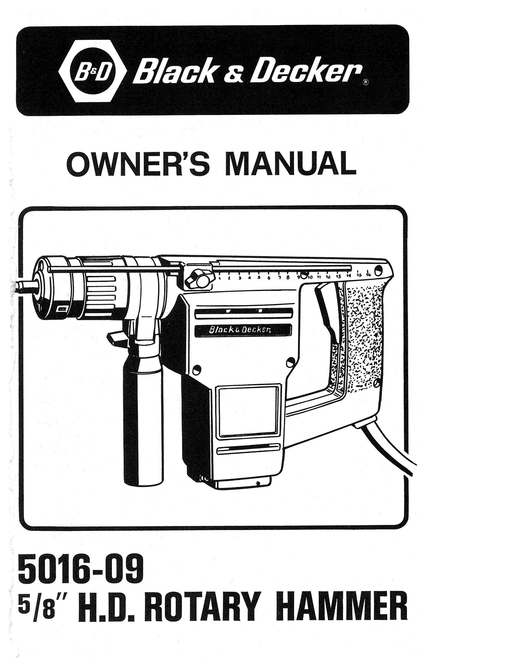 Black & Decker 5016-09 Power Hammer User Manual