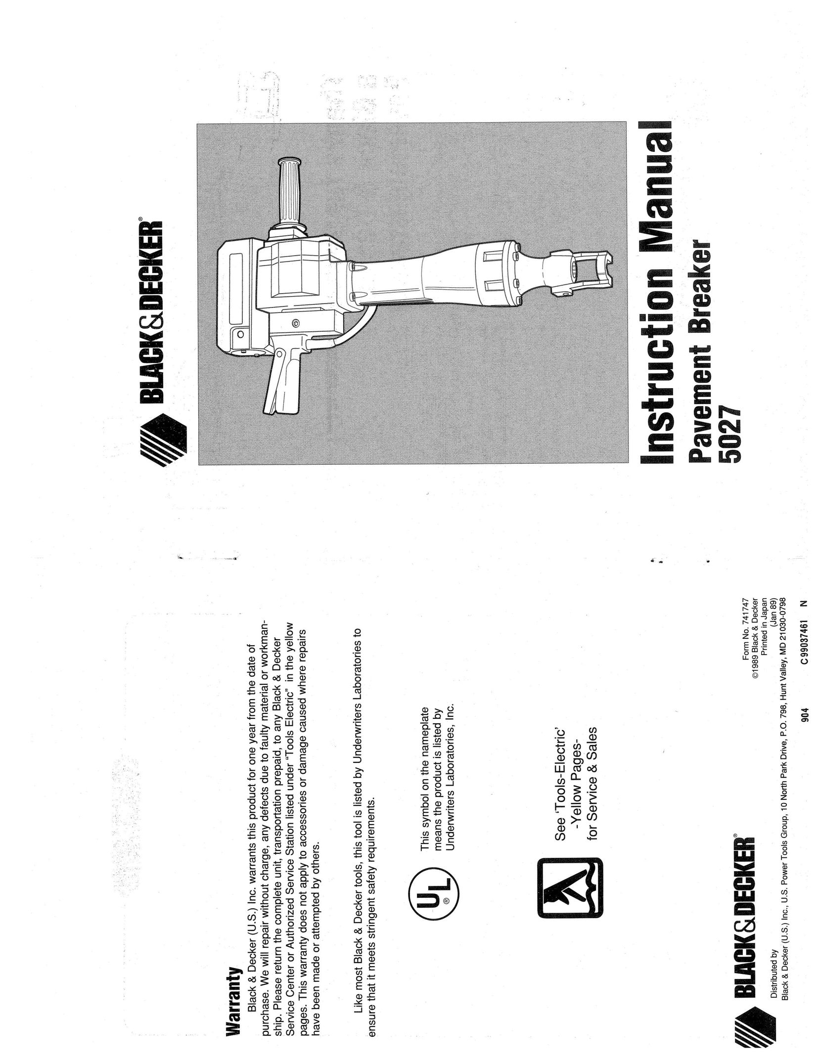 Black & Decker 5027 Power Hammer User Manual