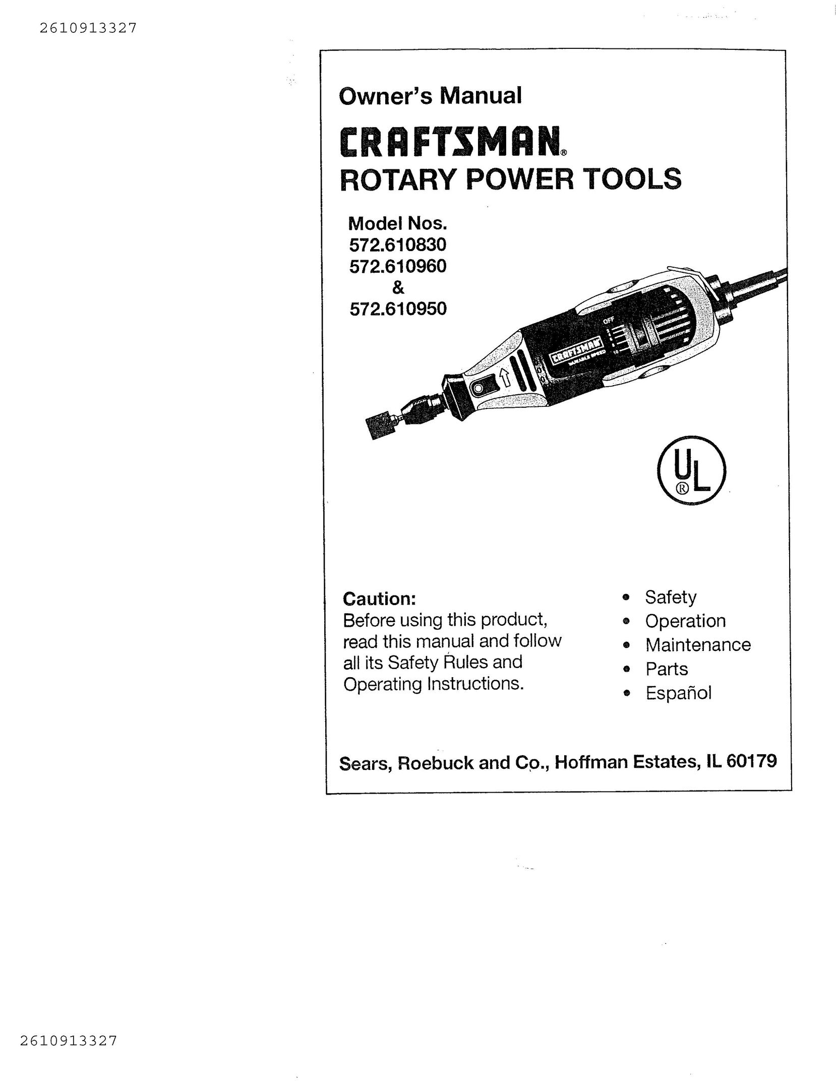 Craftsman 572.61083 Power Hammer User Manual