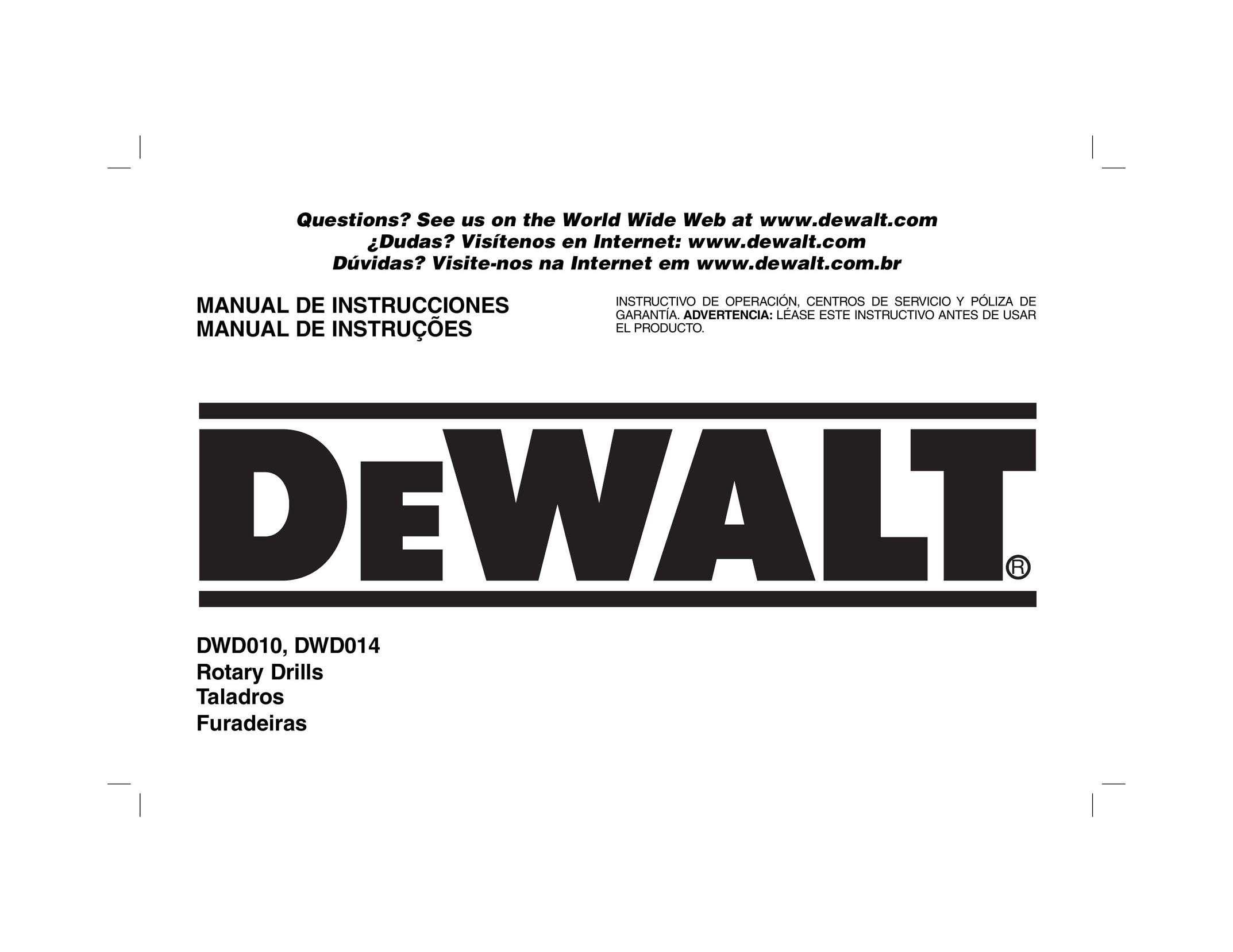 DeWalt DWD010 Power Hammer User Manual