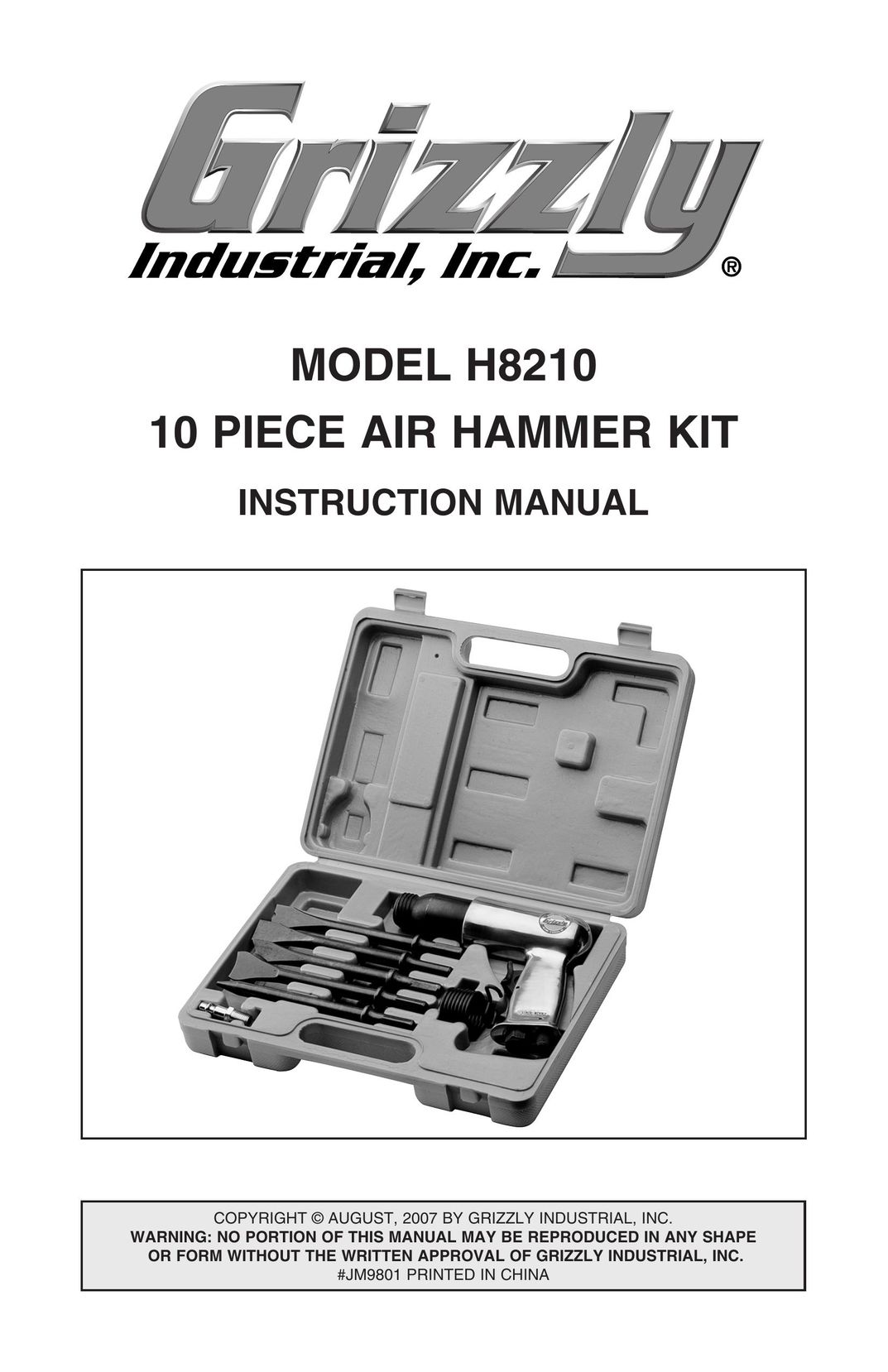 Grizzly H8210 Power Hammer User Manual