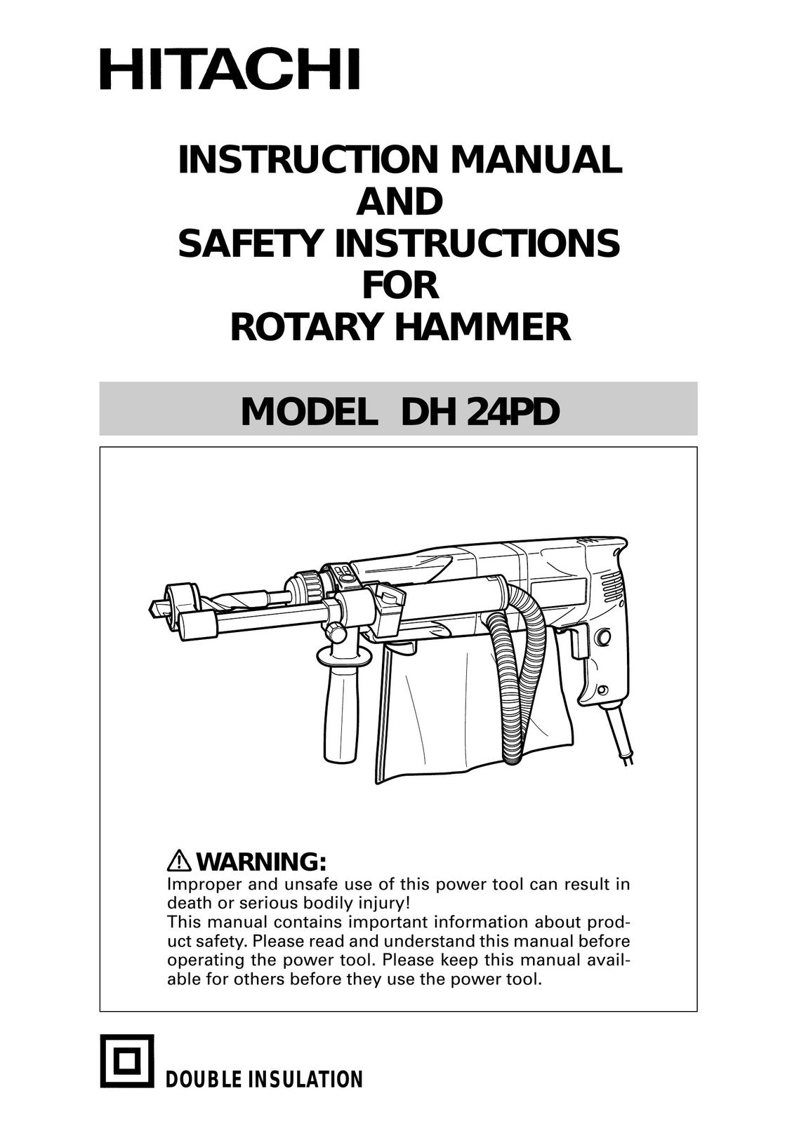 Hitachi DH 24PD Power Hammer User Manual