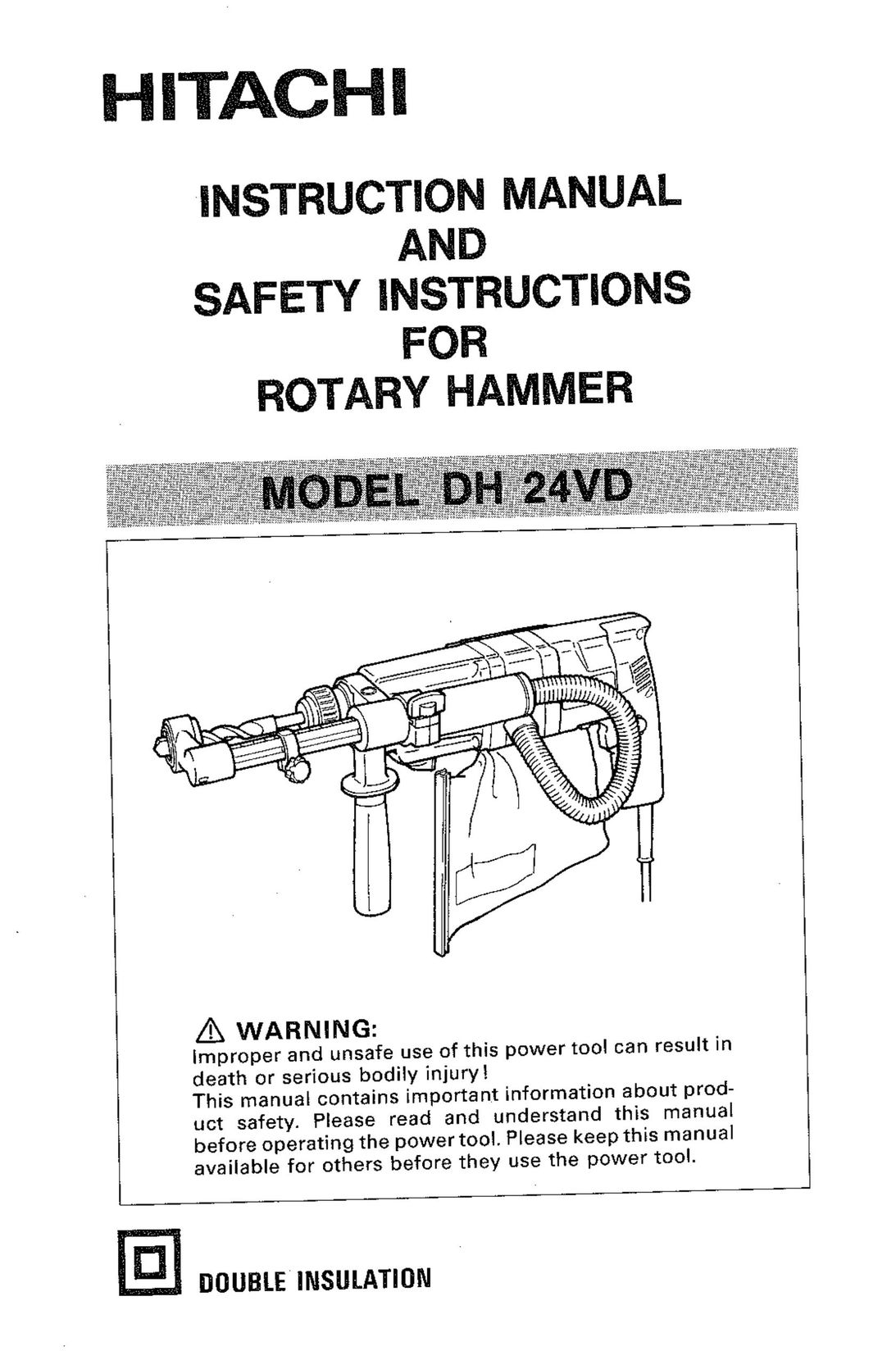 Hitachi DH 24VD Power Hammer User Manual