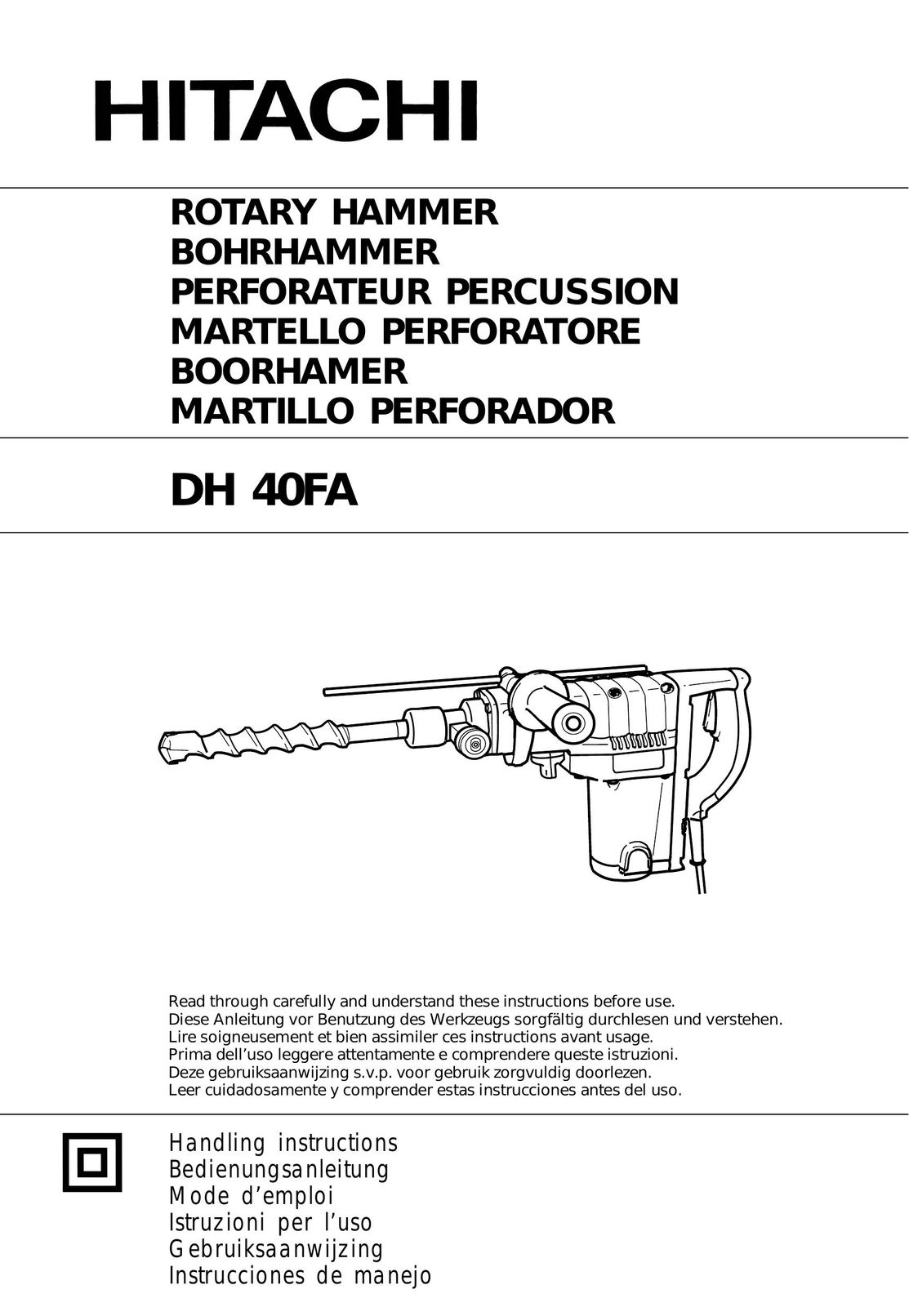 Hitachi DH 40FA Power Hammer User Manual