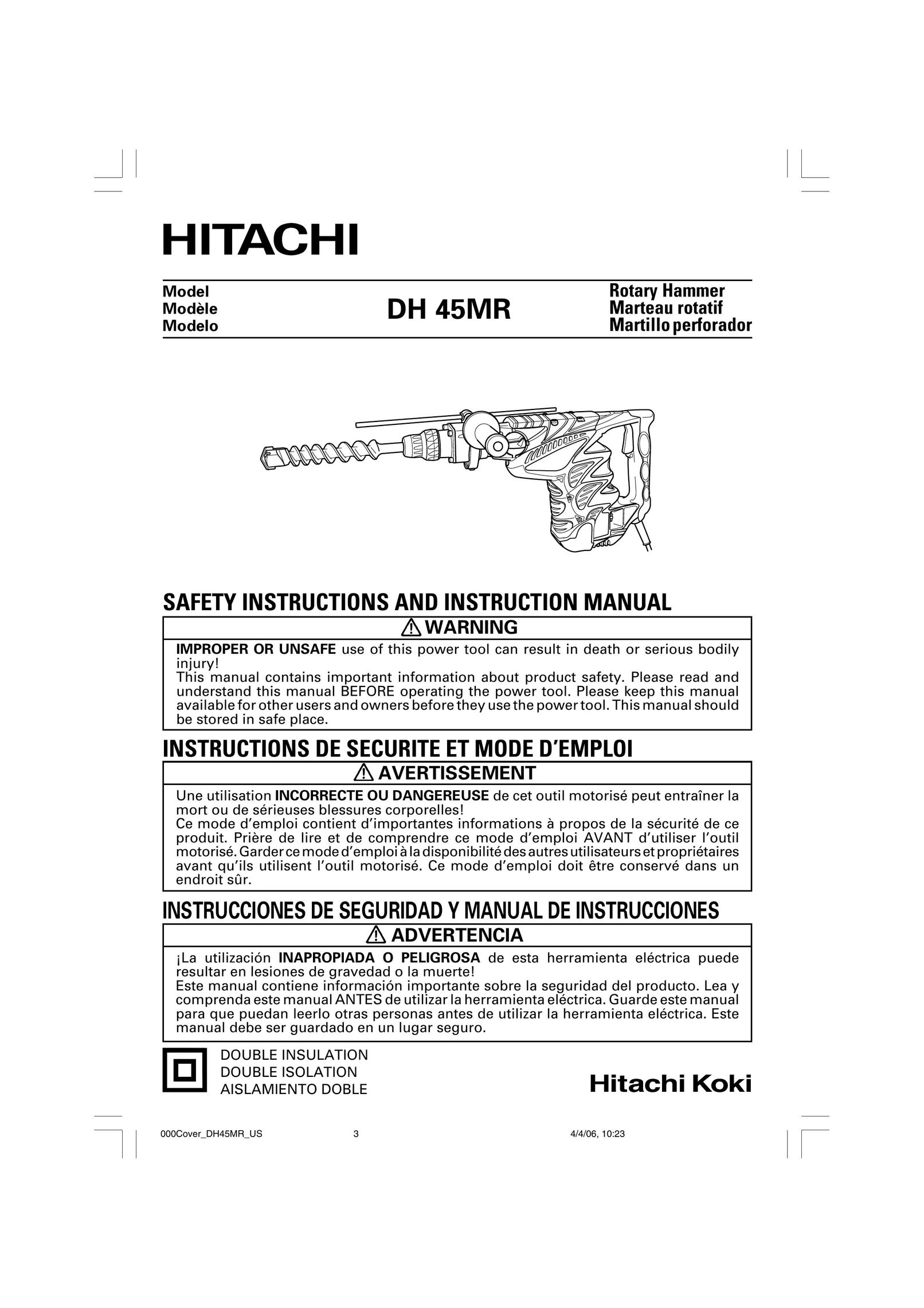 Hitachi DH 45MR Power Hammer User Manual