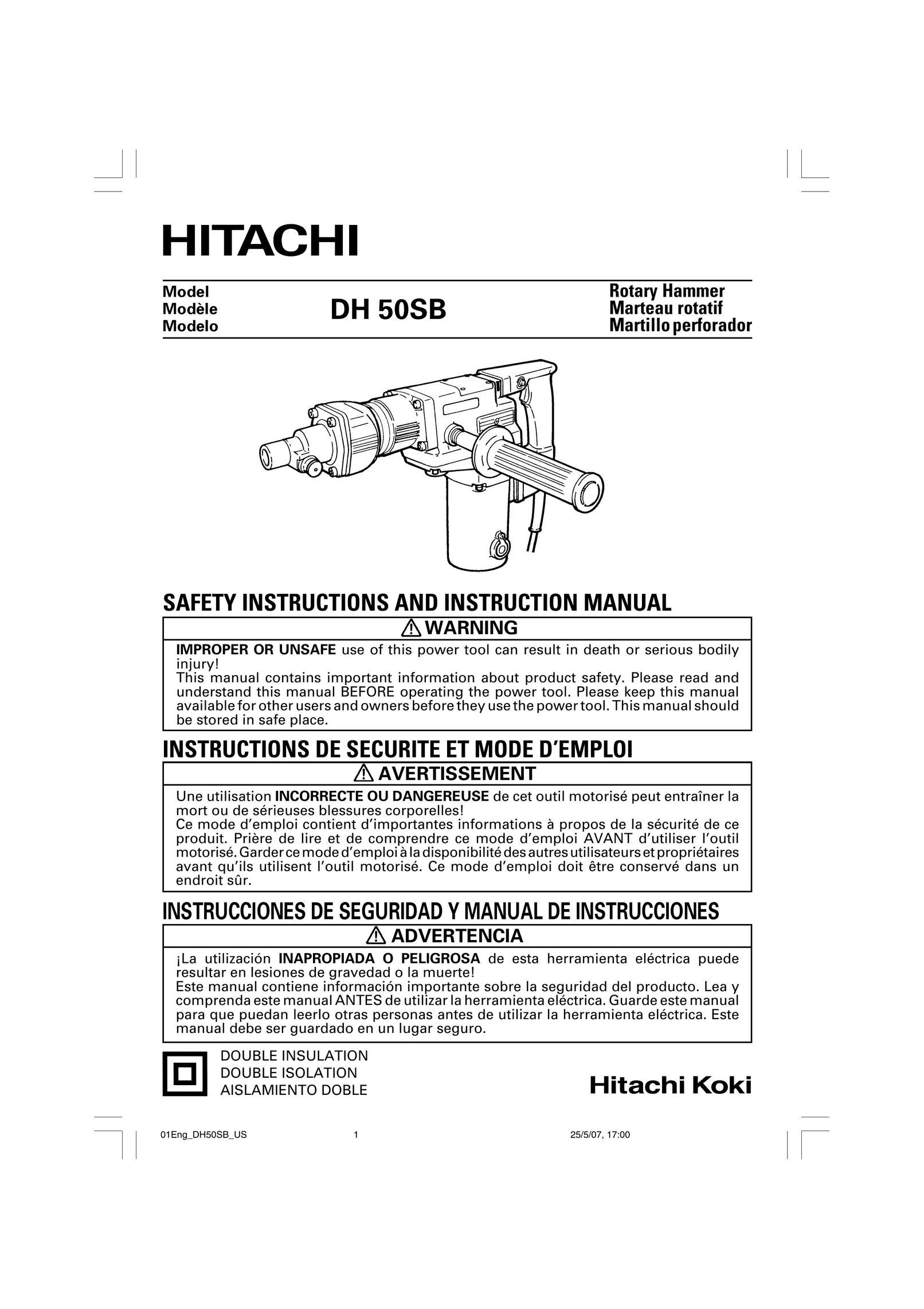 Hitachi DH 50SB Power Hammer User Manual