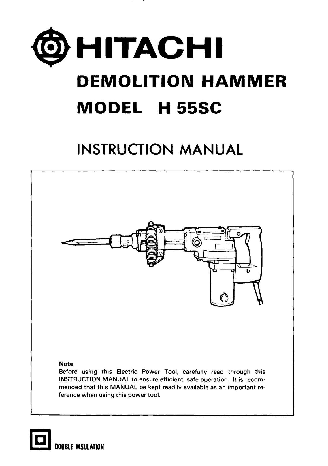 Hitachi H 55SC Power Hammer User Manual