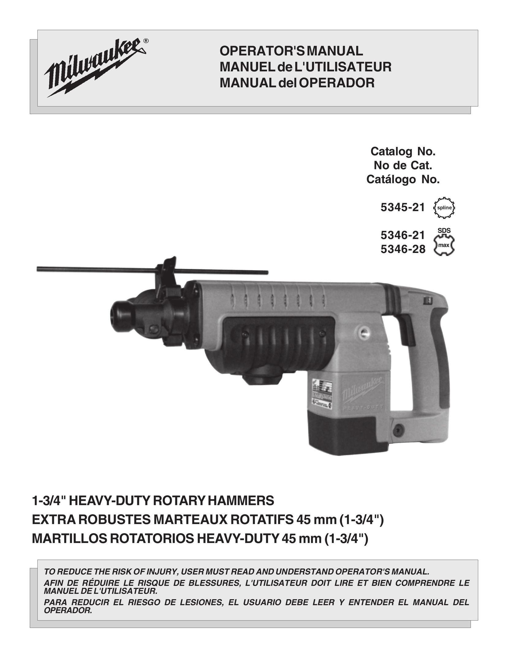 Milwaukee 5345-21 Power Hammer User Manual