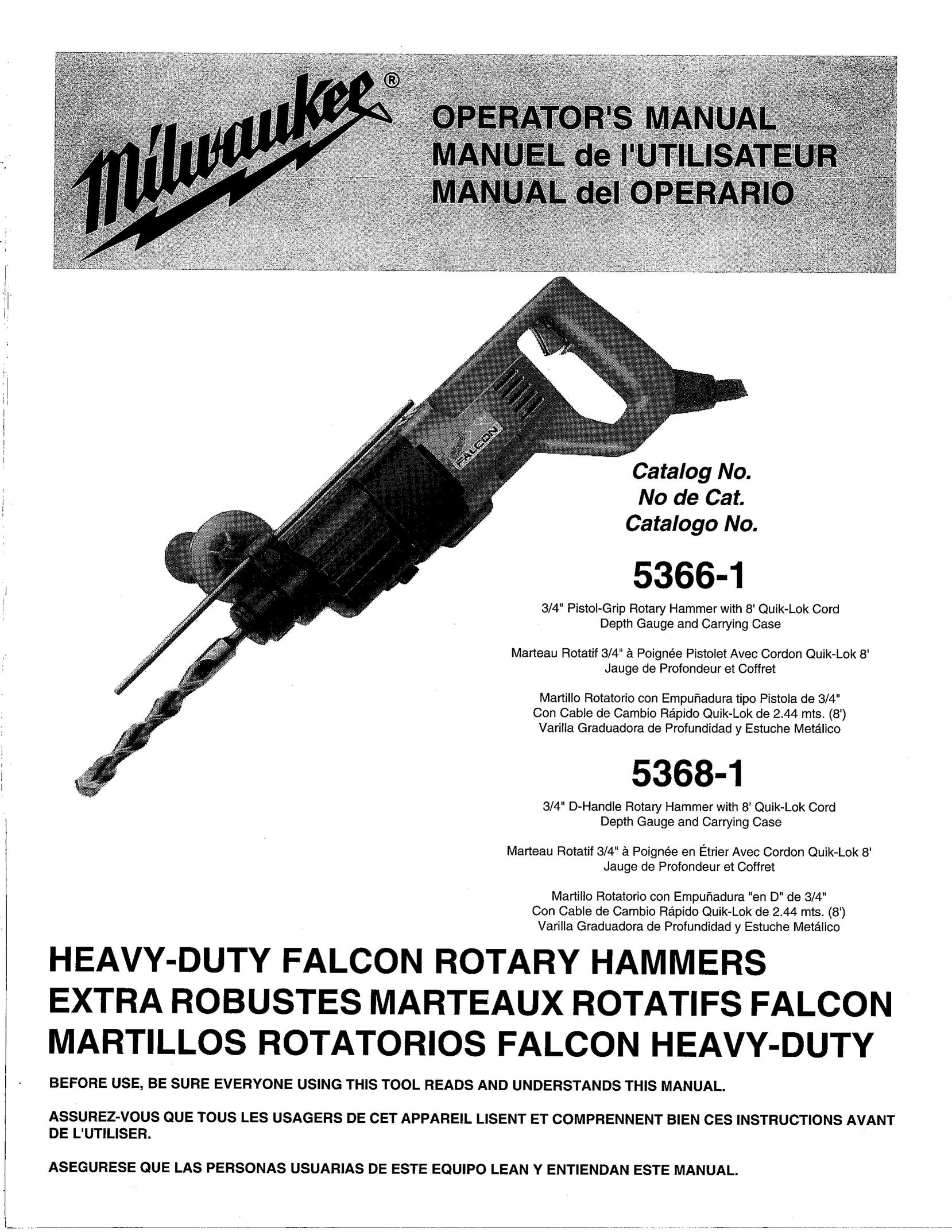 Milwaukee 5366-1 Power Hammer User Manual