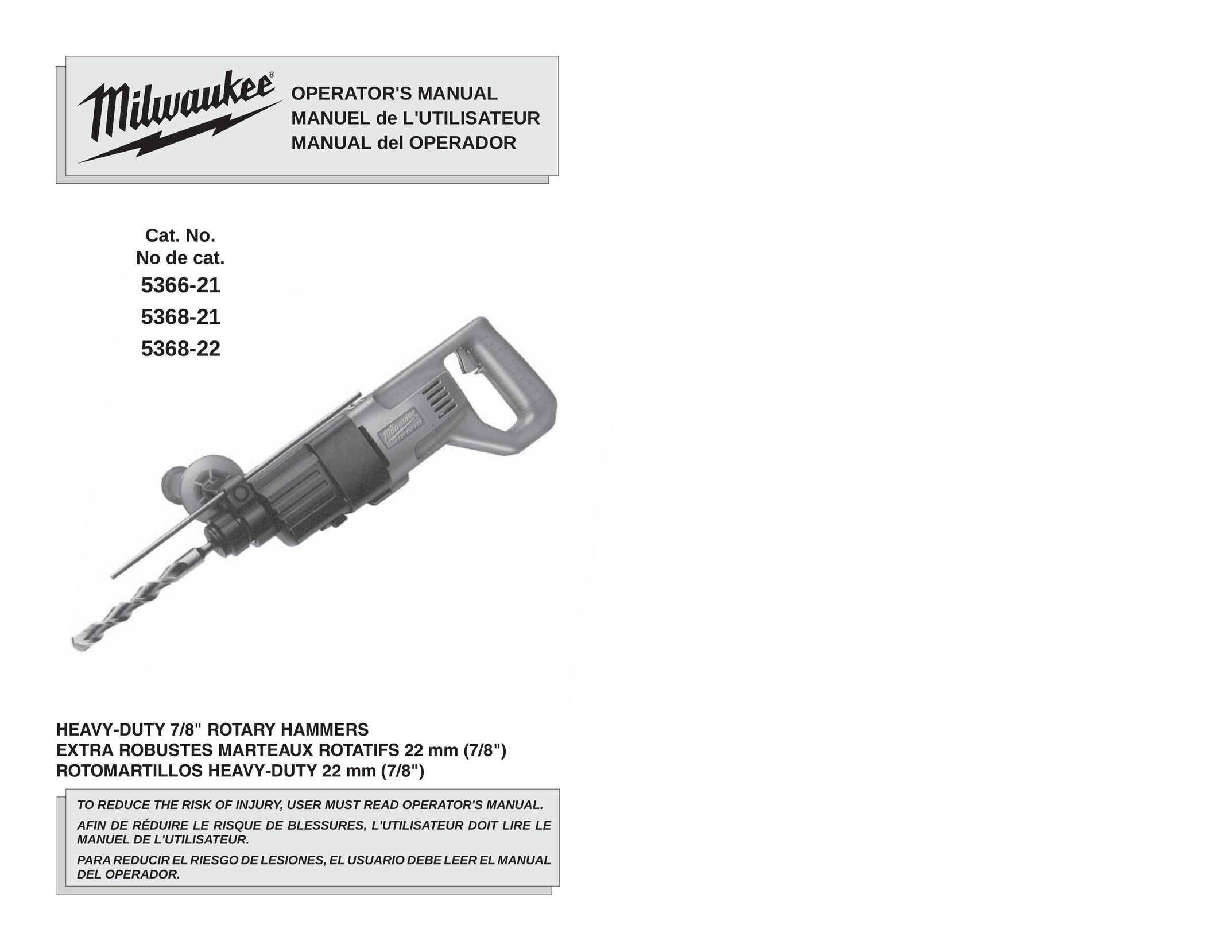 Milwaukee 5366-21 Power Hammer User Manual