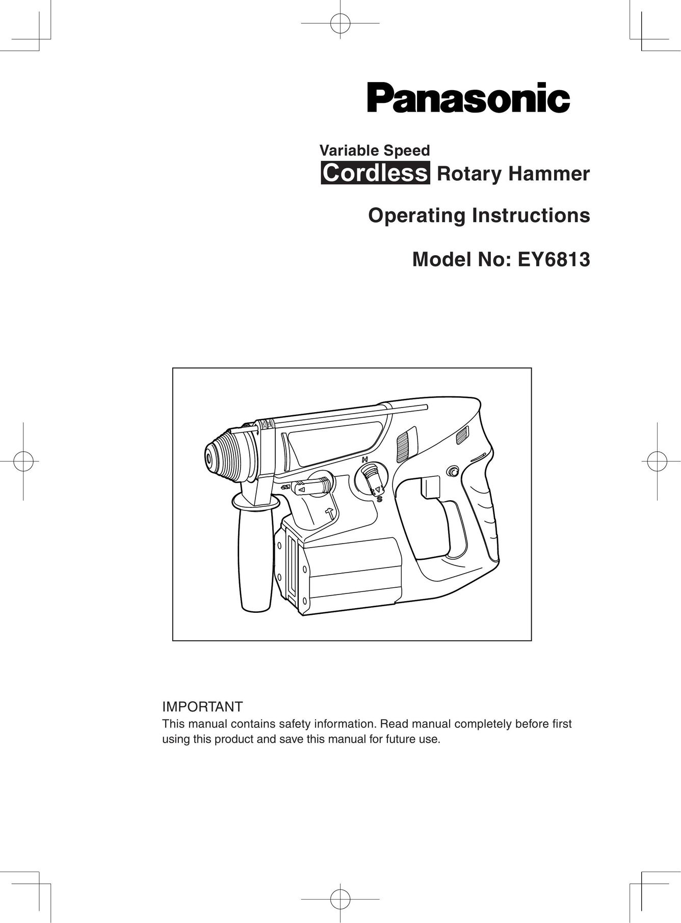 Panasonic EY6813 Power Hammer User Manual