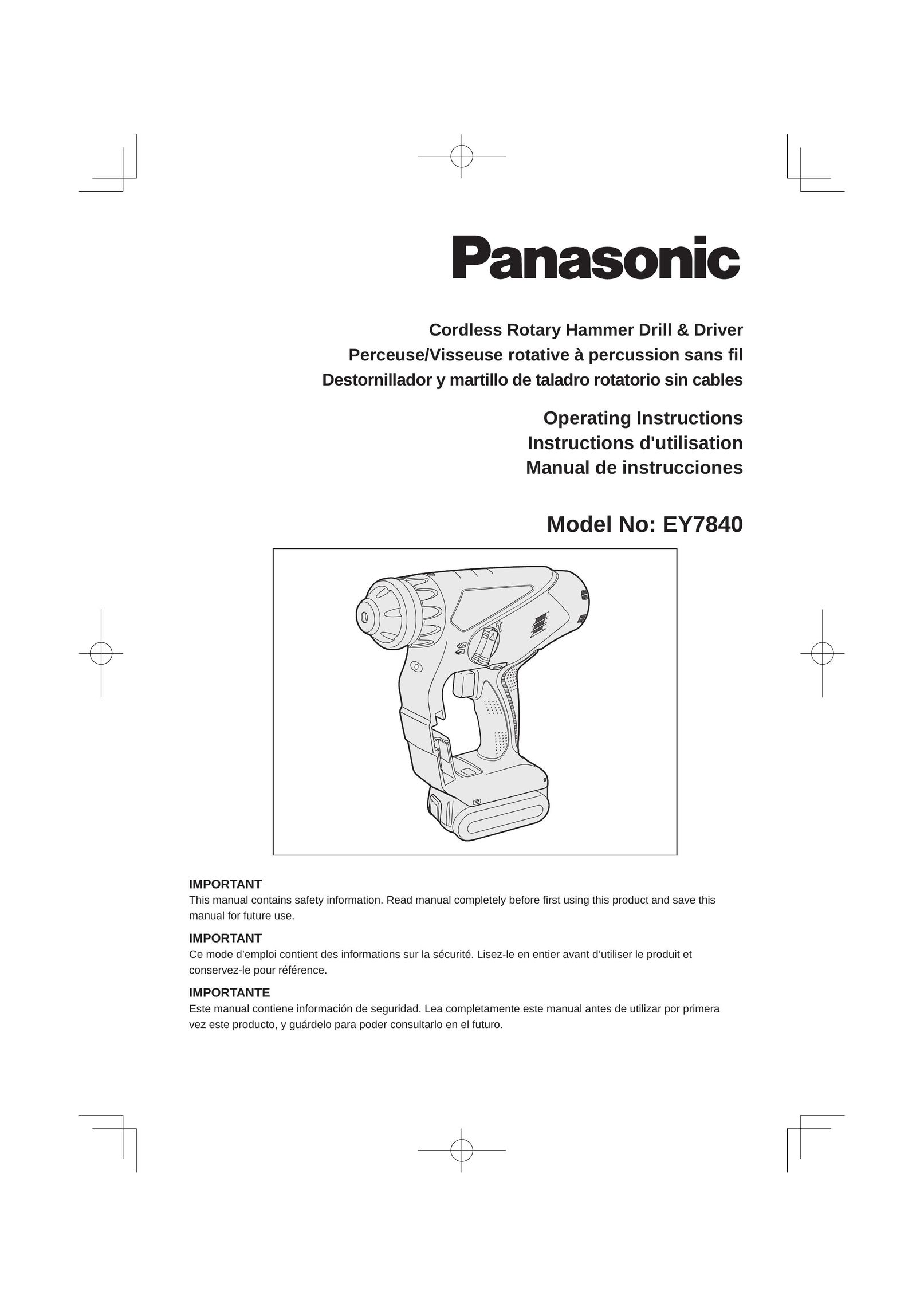 Panasonic EY7840 Power Hammer User Manual