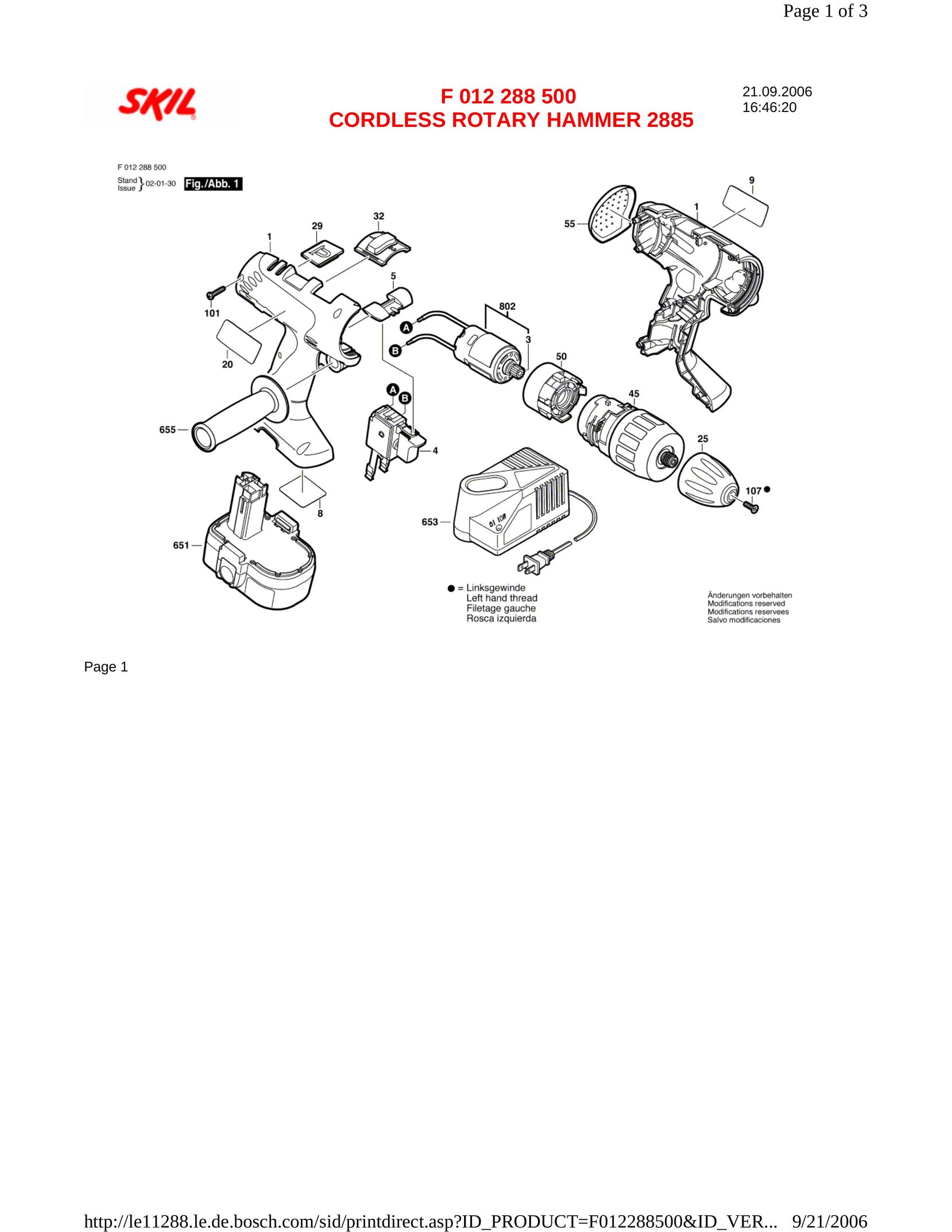 Skil F 012 288 500 Power Hammer User Manual
