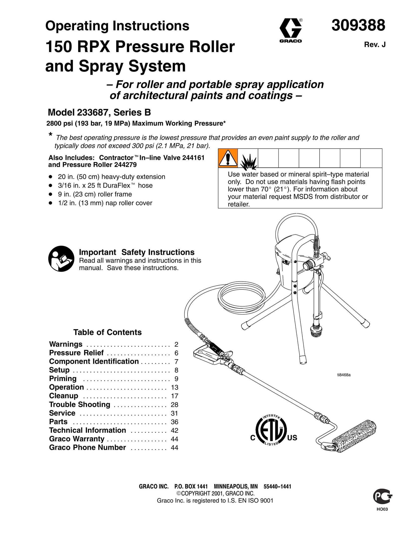 Graco Inc. 150 RPX Power Roller User Manual