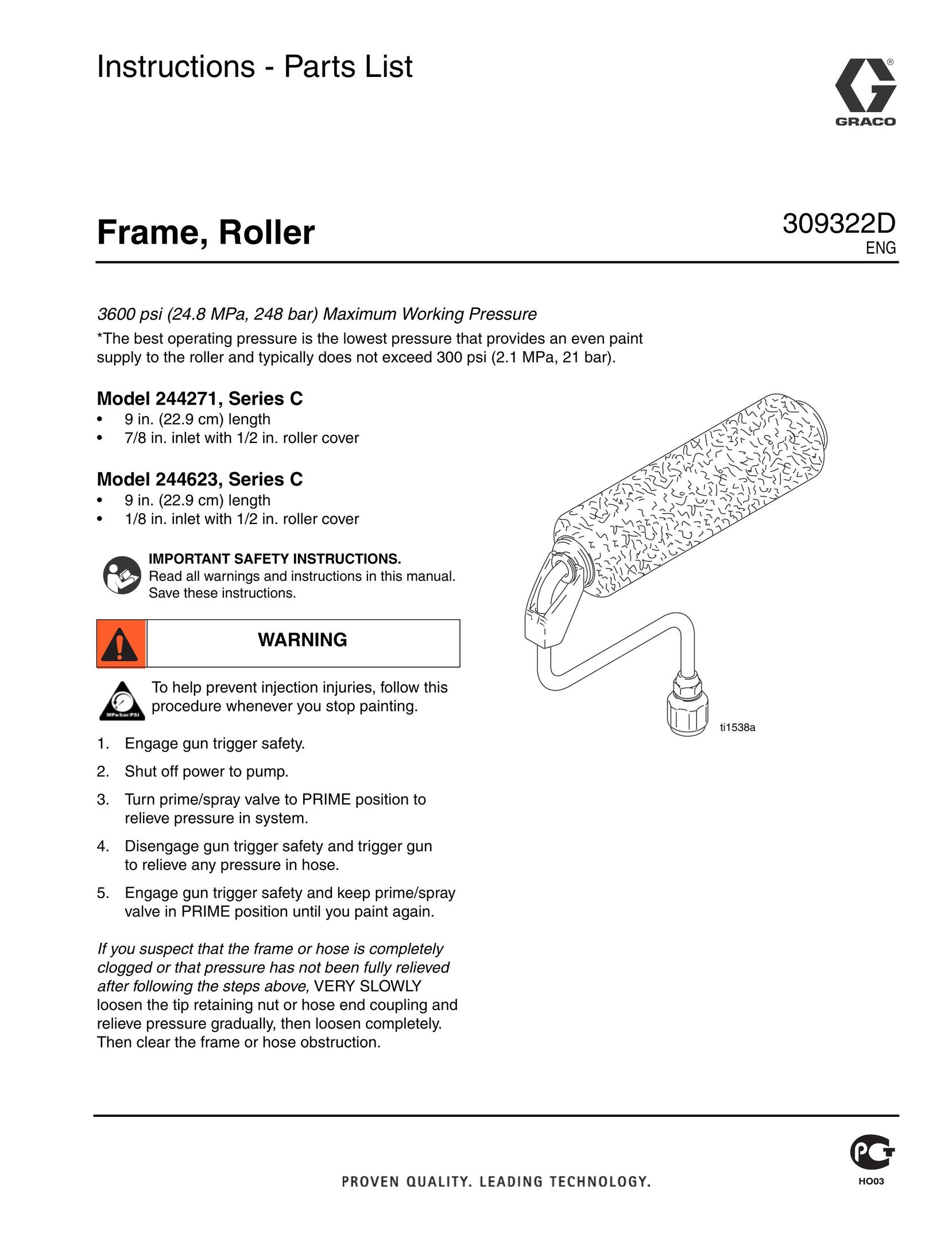 Graco Inc. 309322D Power Roller User Manual