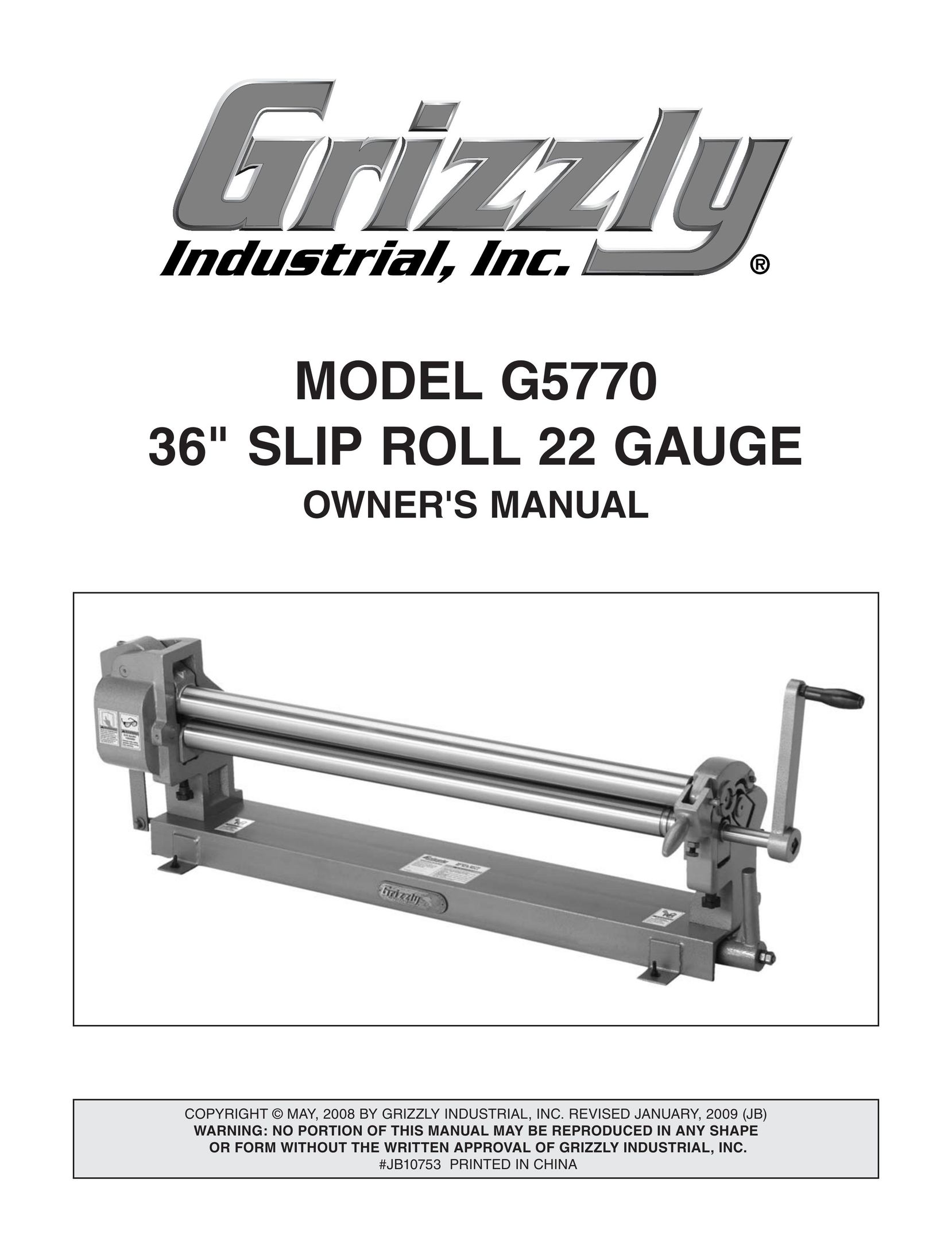 Grizzly G5770 Power Roller User Manual