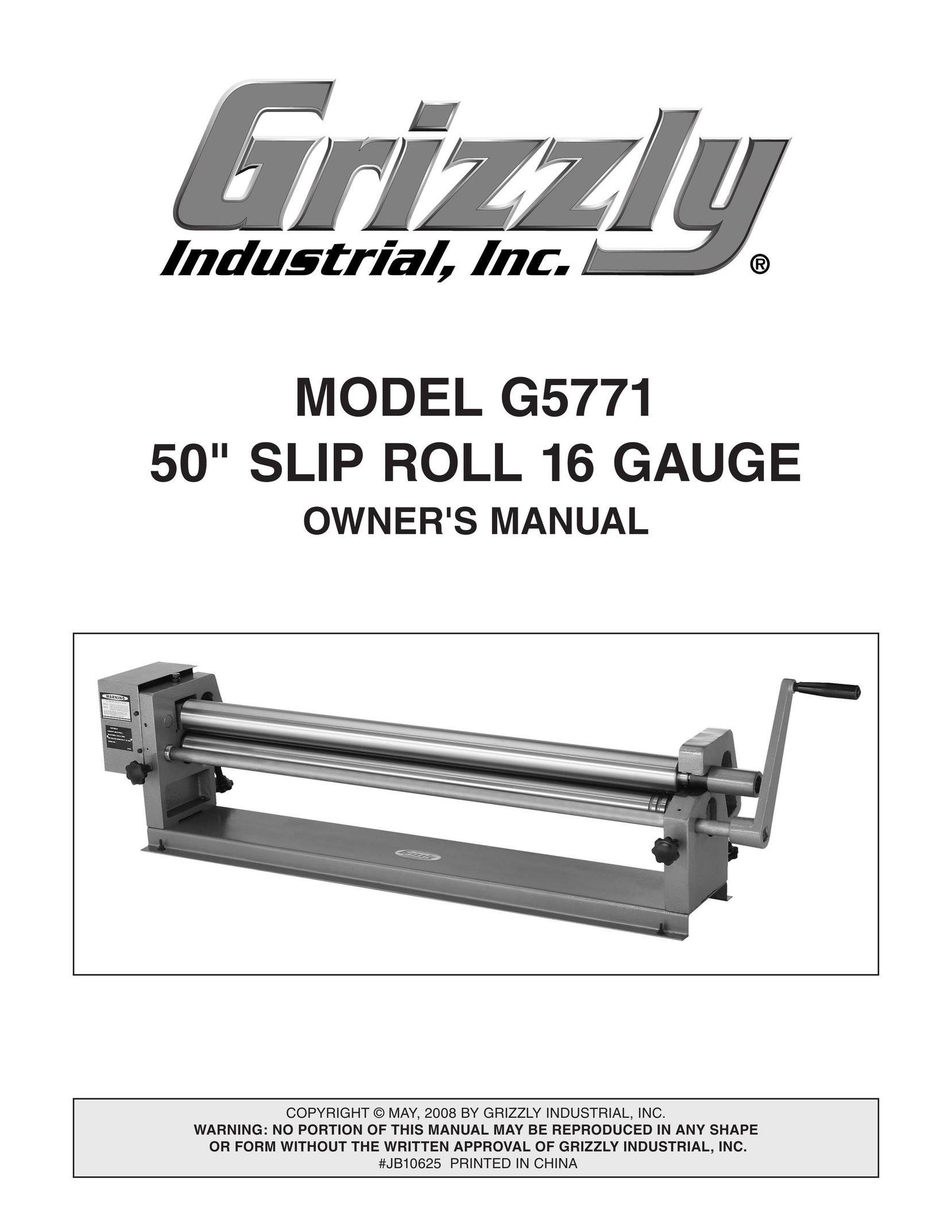Grizzly G5771 Power Roller User Manual