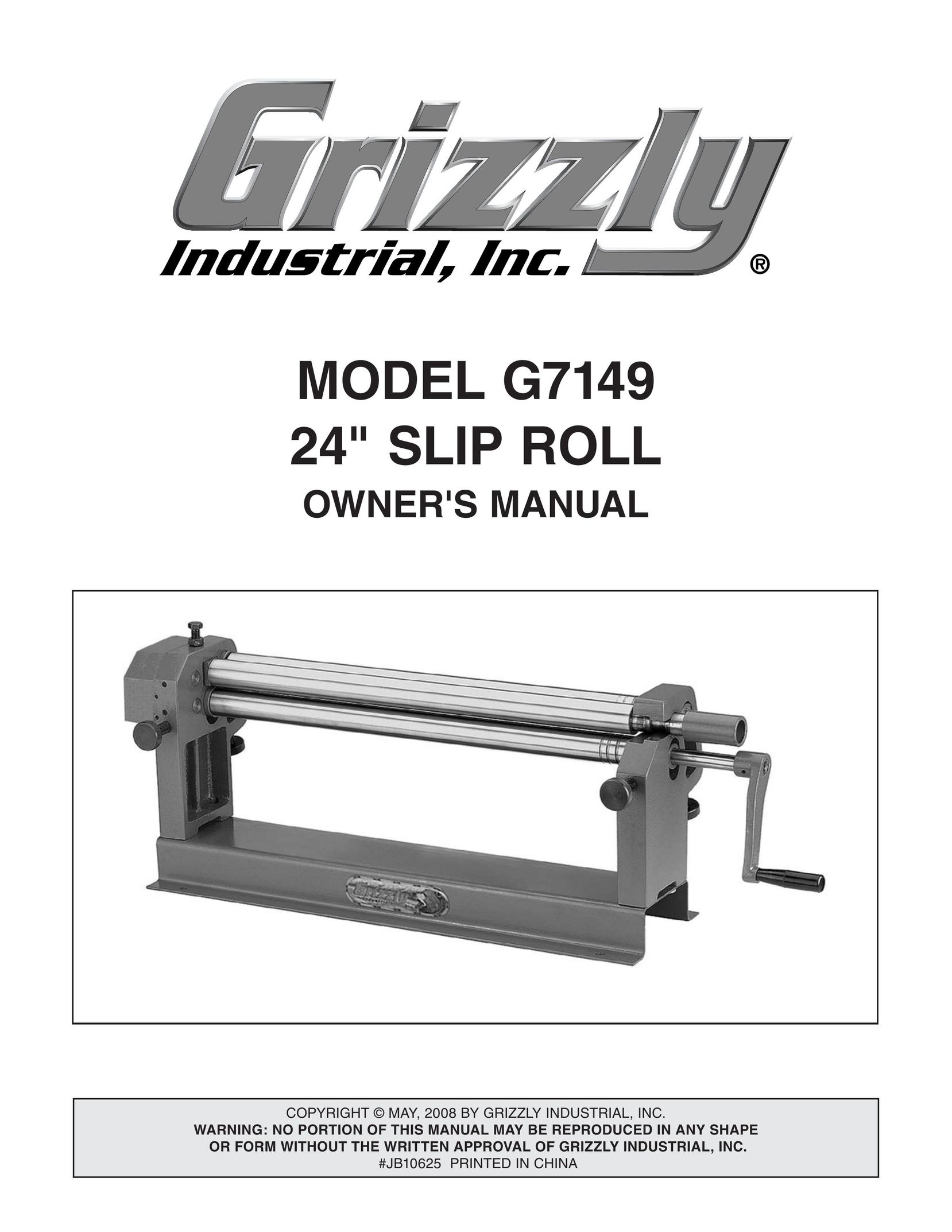 Grizzly G7149 Power Roller User Manual
