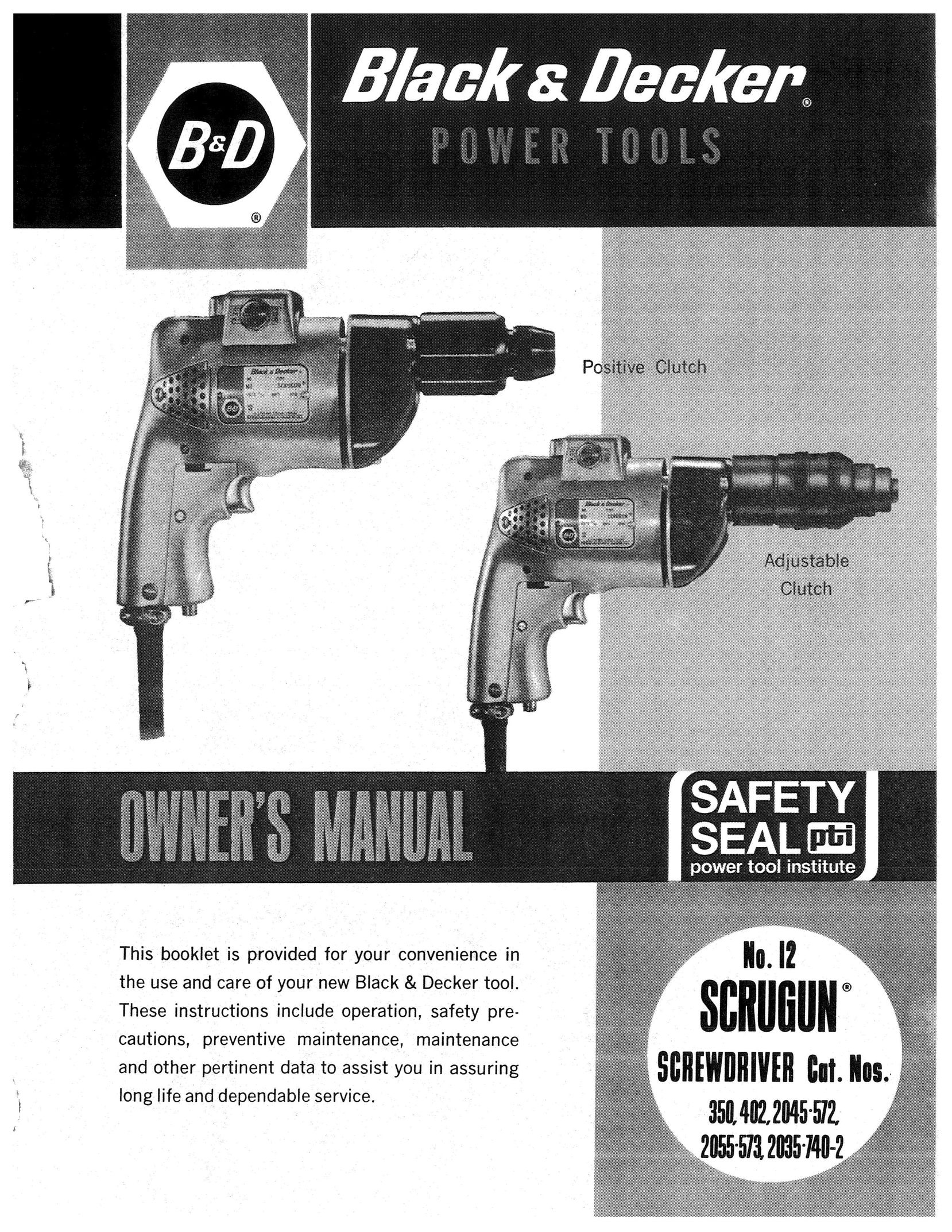 Black & Decker 2055-573 Power Screwdriver User Manual