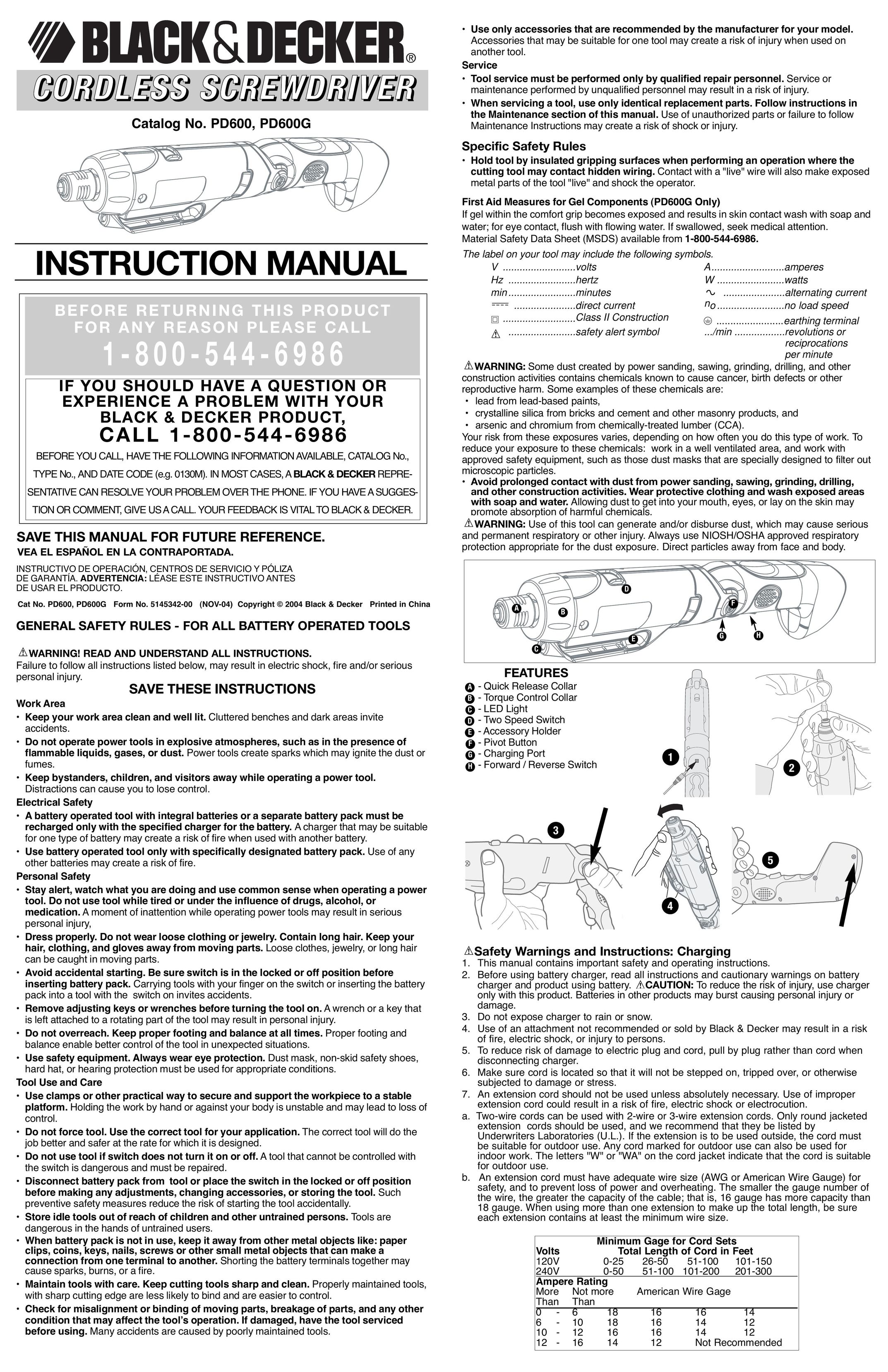 Black & Decker 5145342-00 Power Screwdriver User Manual