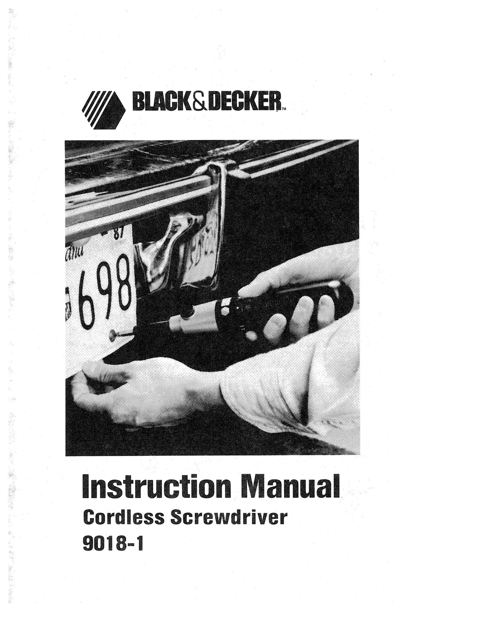 Black & Decker 9018-1 Power Screwdriver User Manual