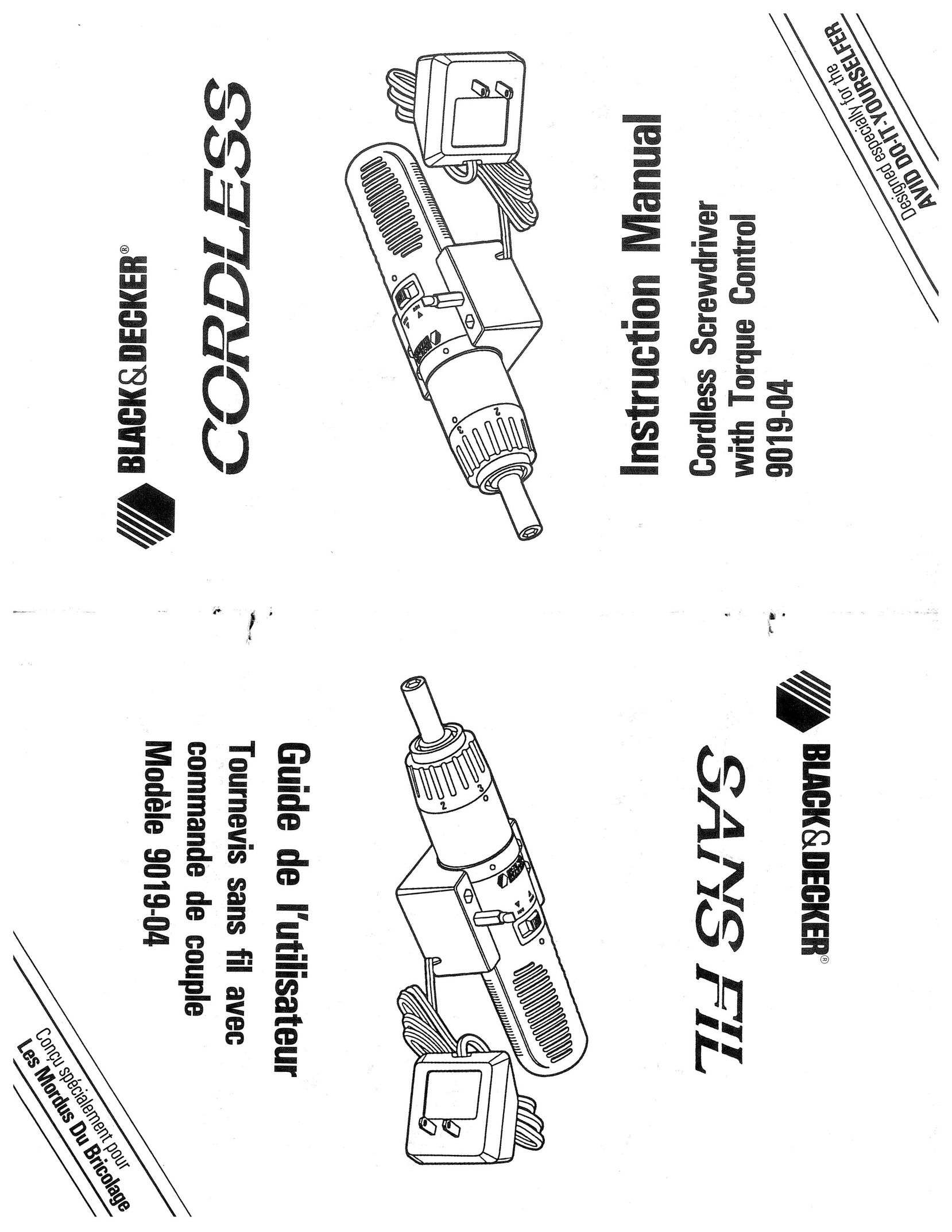 Black & Decker 9019-04 Power Screwdriver User Manual