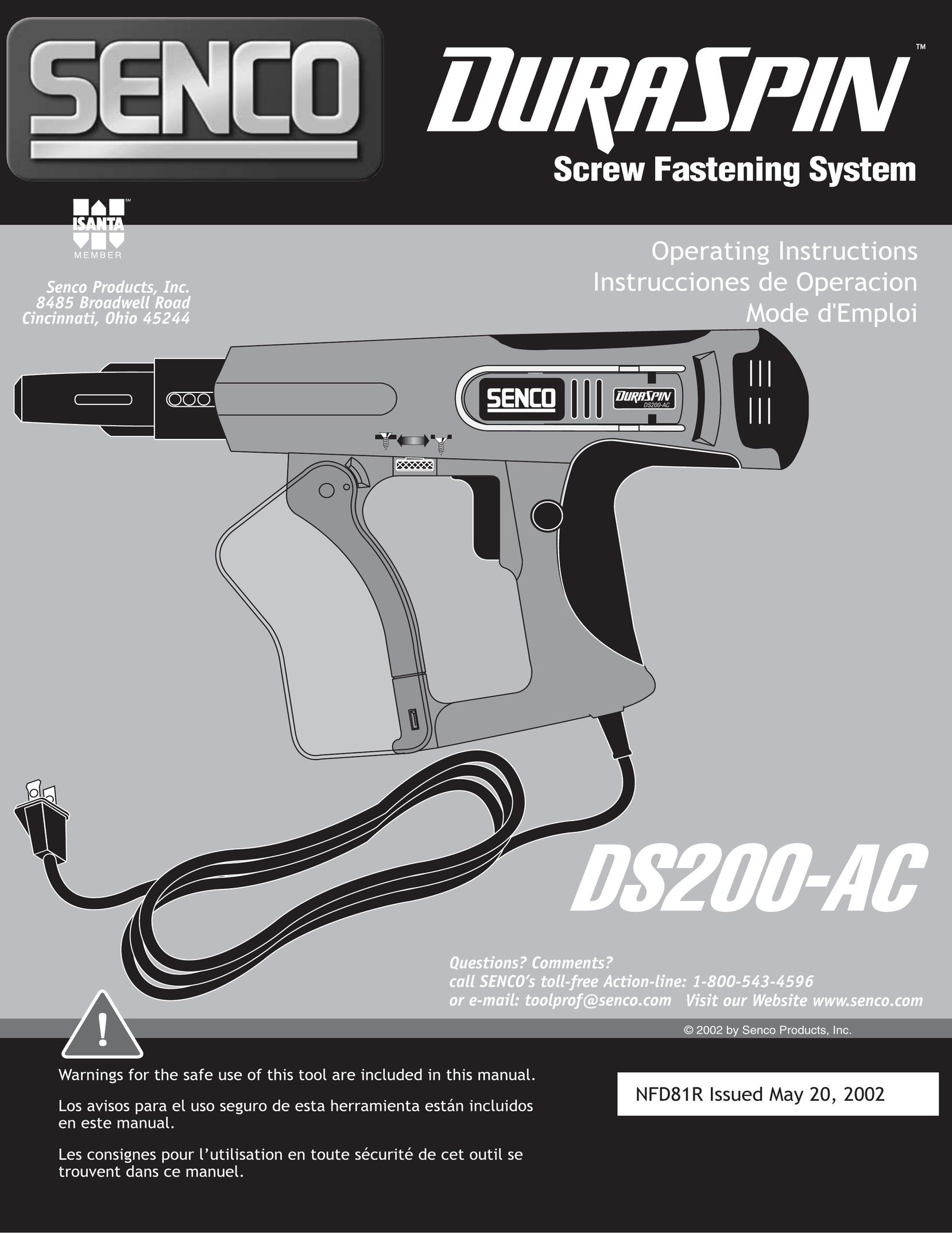 Senco DS200-AC Power Screwdriver User Manual