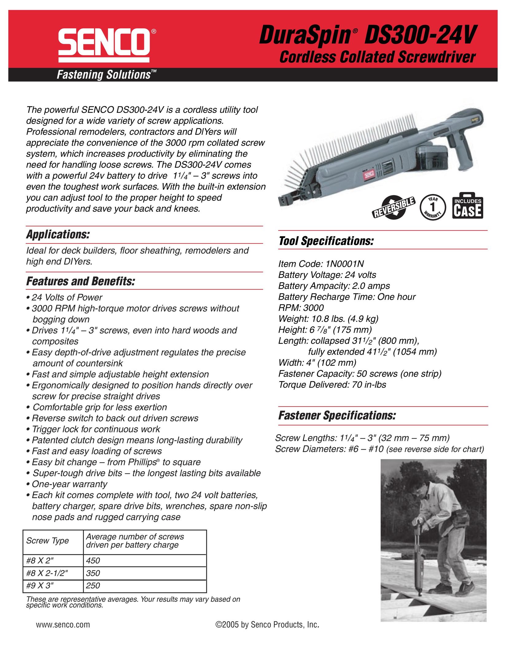Senco DS300-24V Power Screwdriver User Manual