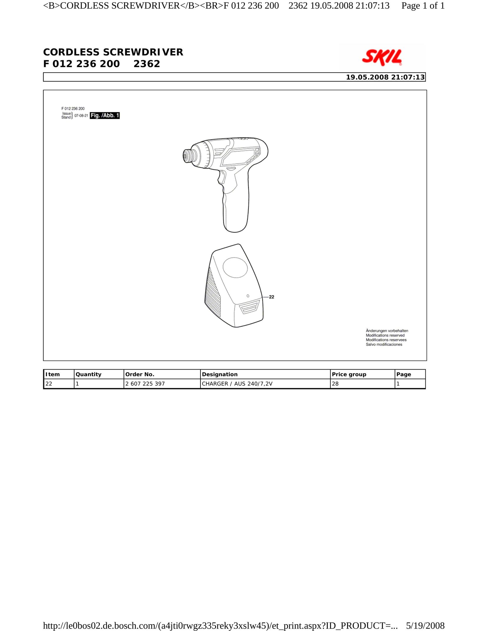 Skil 2362 Power Screwdriver User Manual
