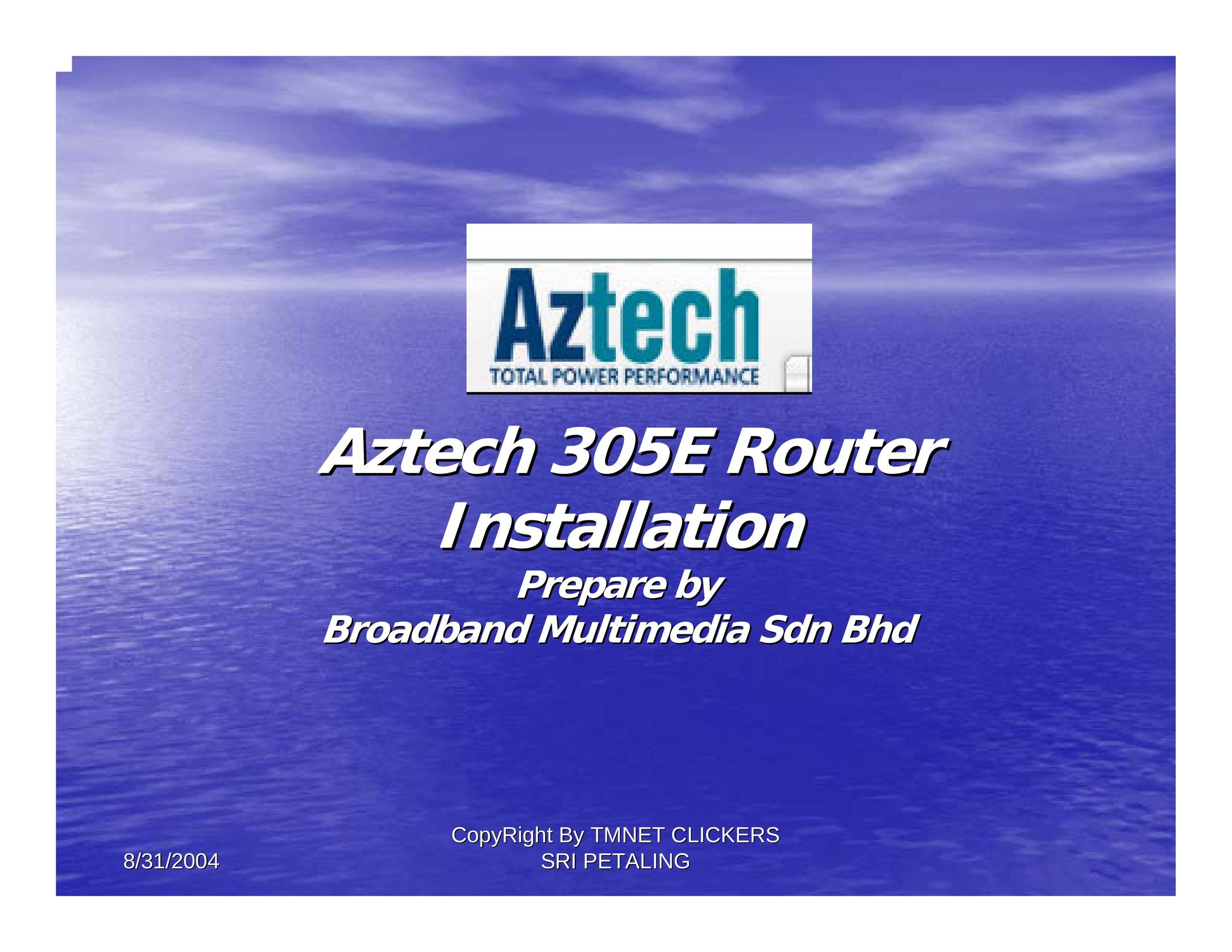 Aztech Systems 305E Router User Manual