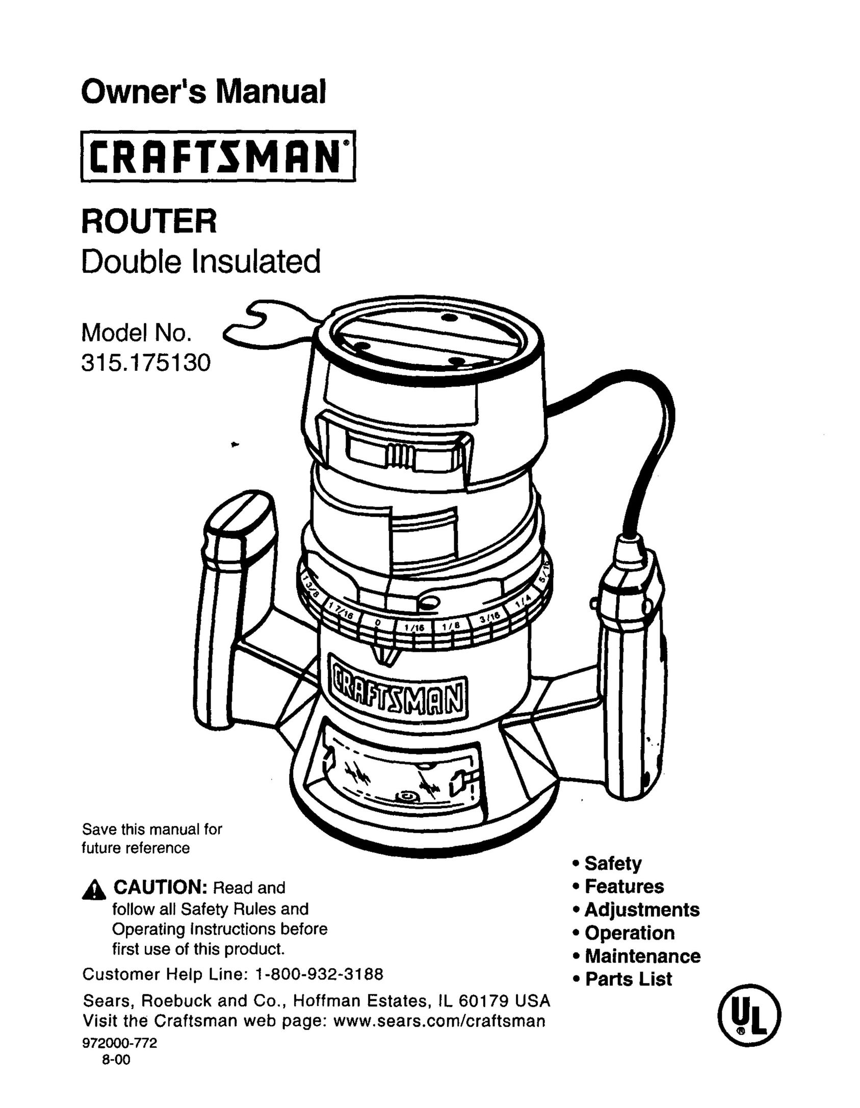 Craftsman 315.17513 Router User Manual