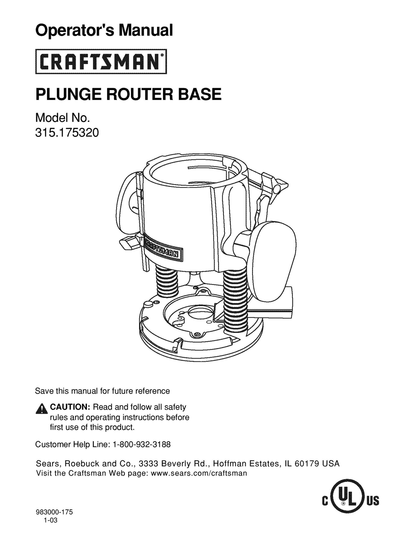 Craftsman 315.175320 Router User Manual