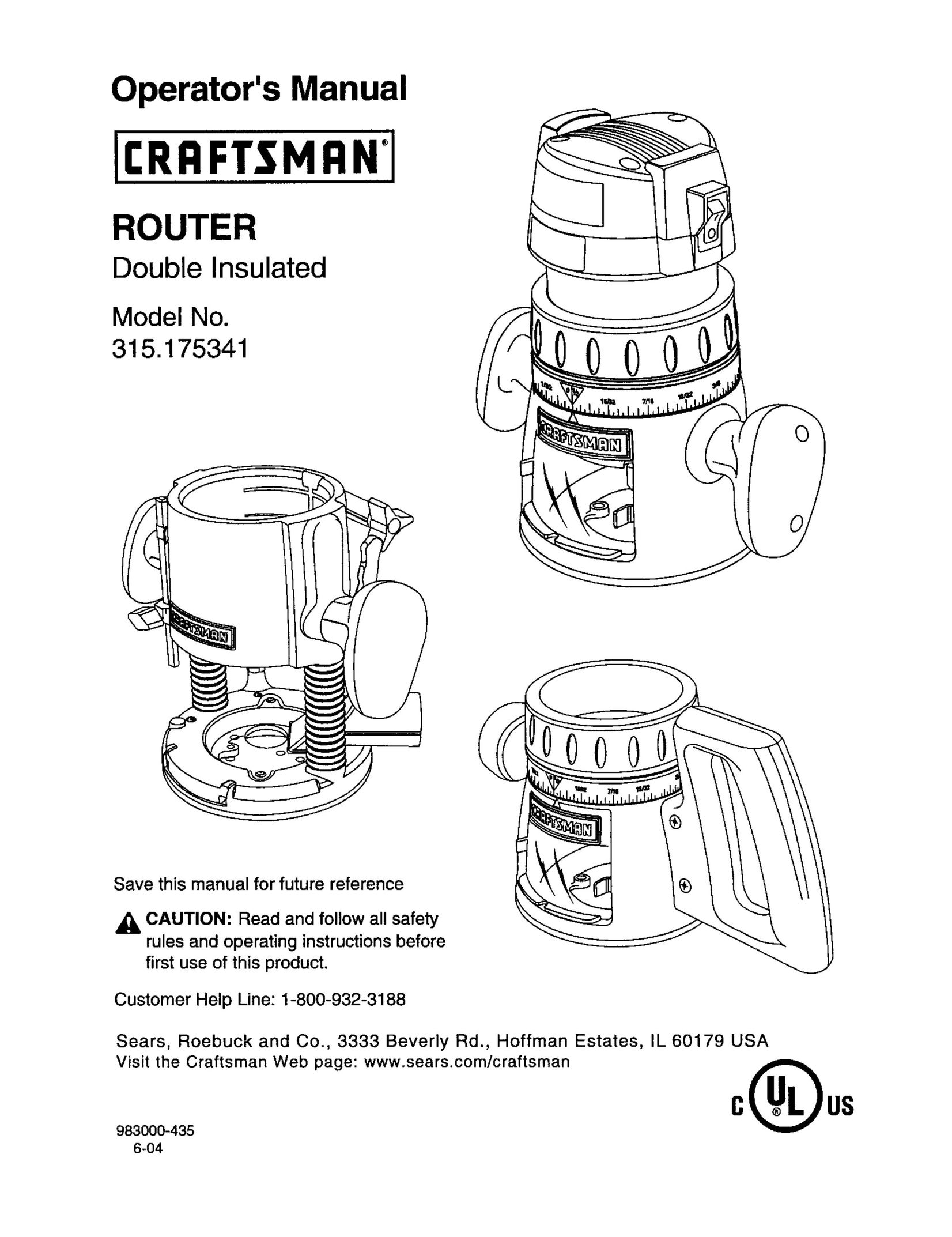 Craftsman 315.175341 Router User Manual