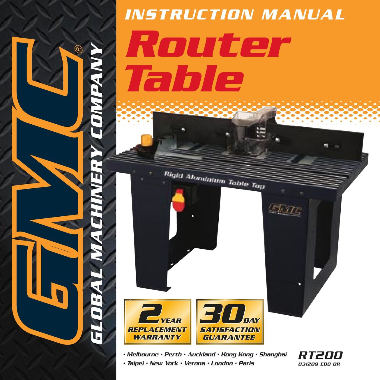 Global Machinery Company GMC Router Table Router User Manual