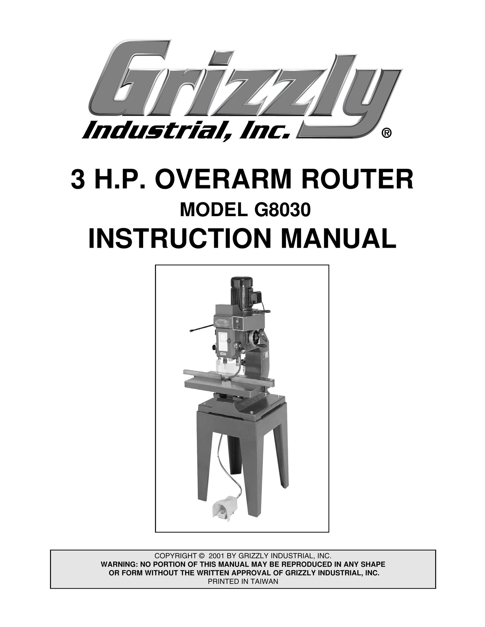 Grizzly G8030 Router User Manual