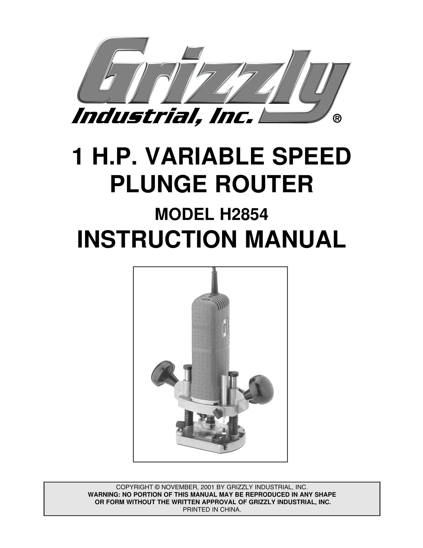 Grizzly H2854 Router User Manual