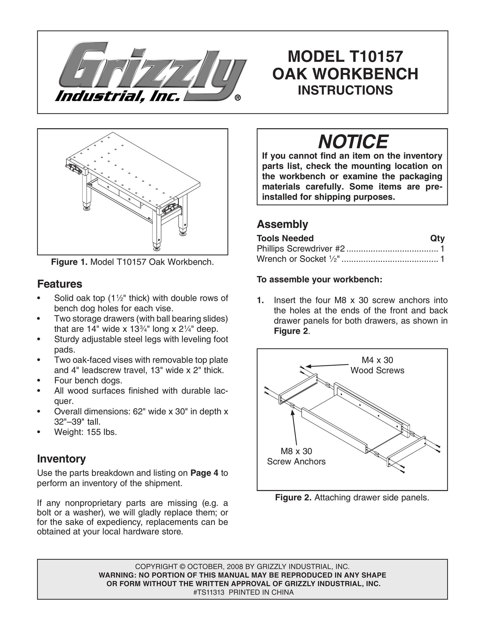 Grizzly T10157 Router User Manual