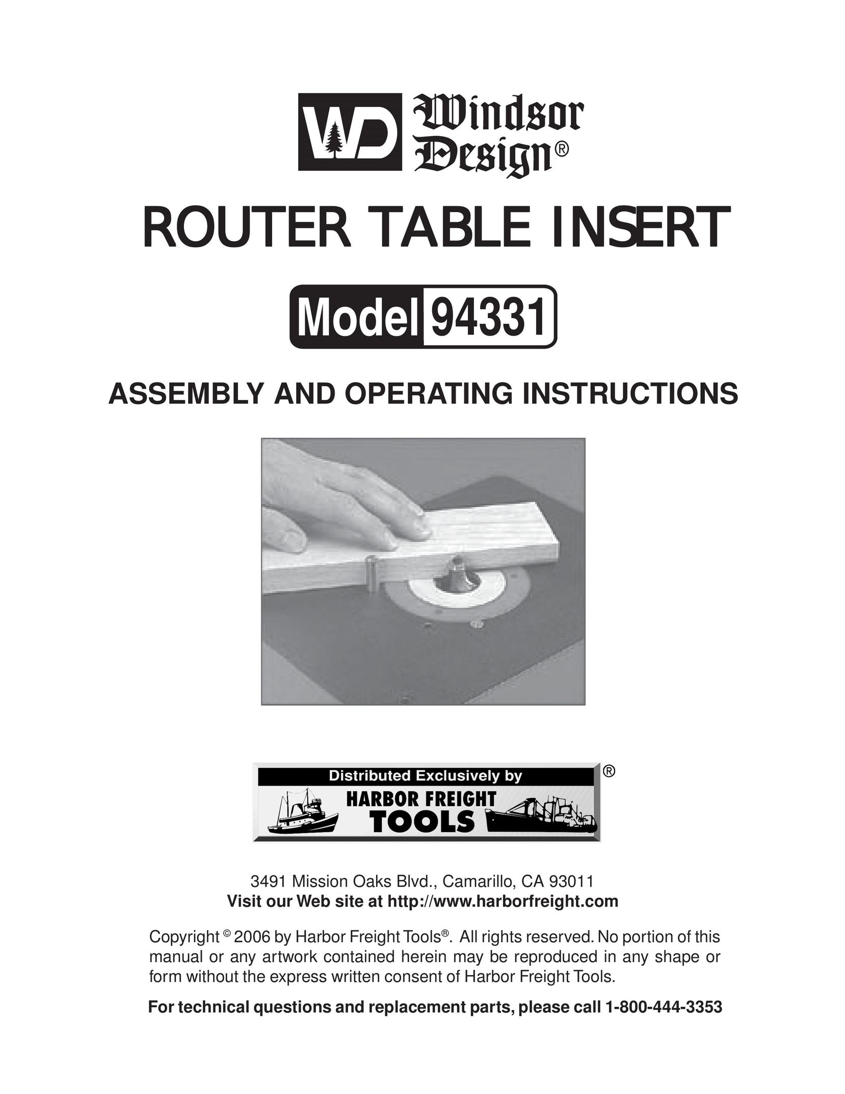 Harbor Freight Tools 94331 Router User Manual