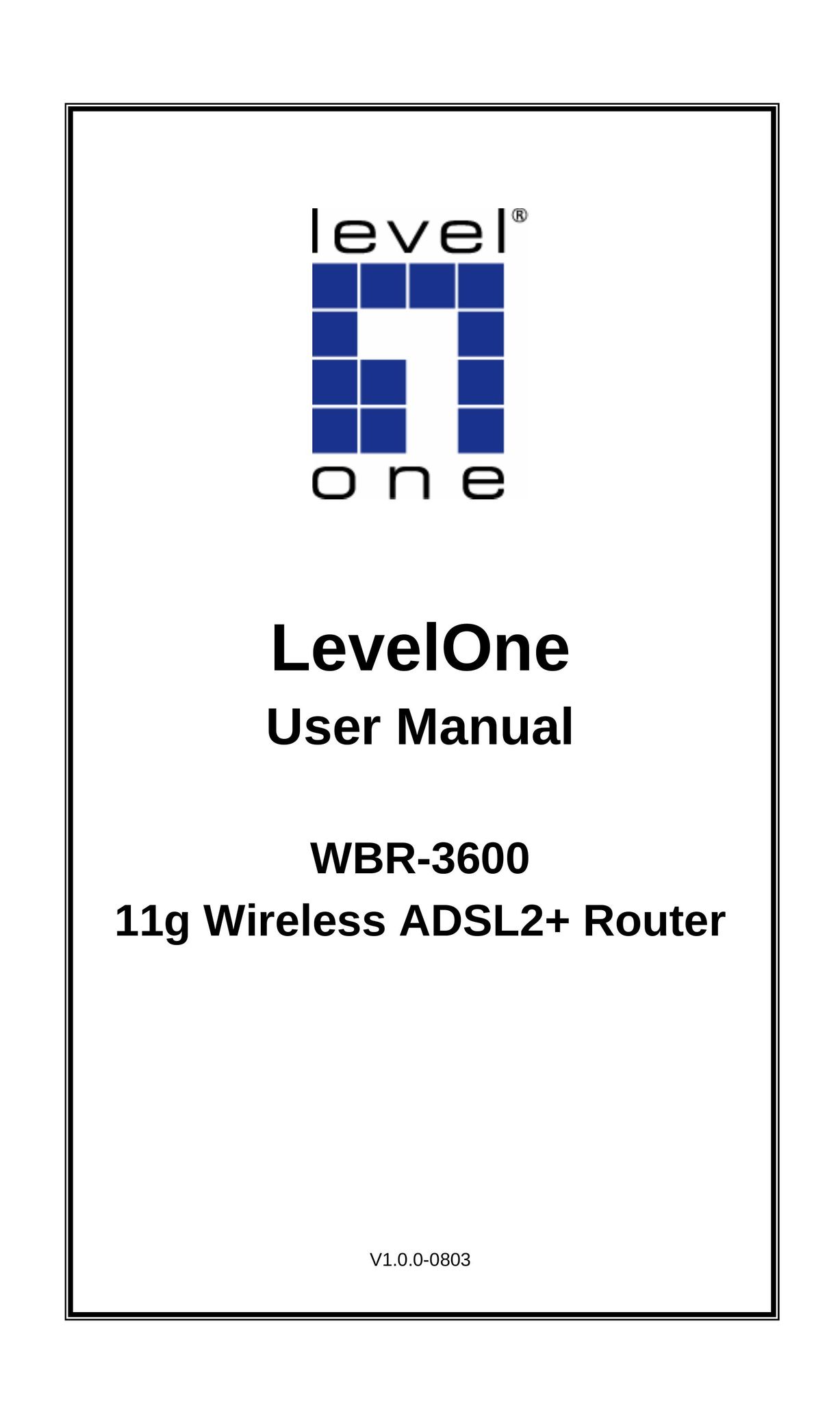 LevelOne 11g Wireless ADSL2+ Router Router User Manual