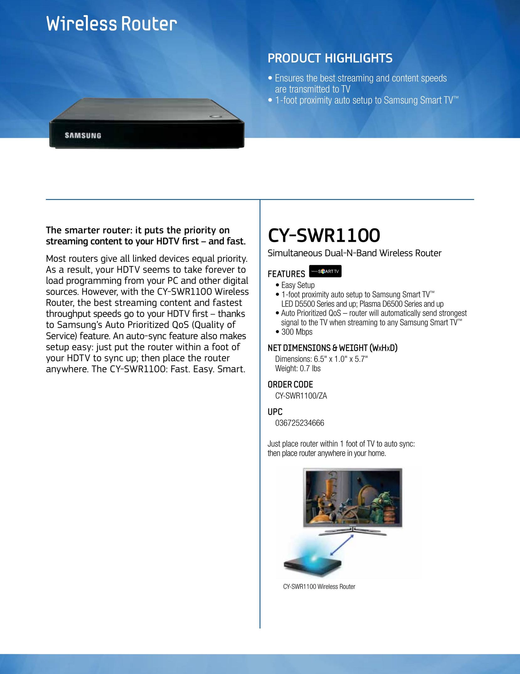 Samsung CYSWR1100 Router User Manual