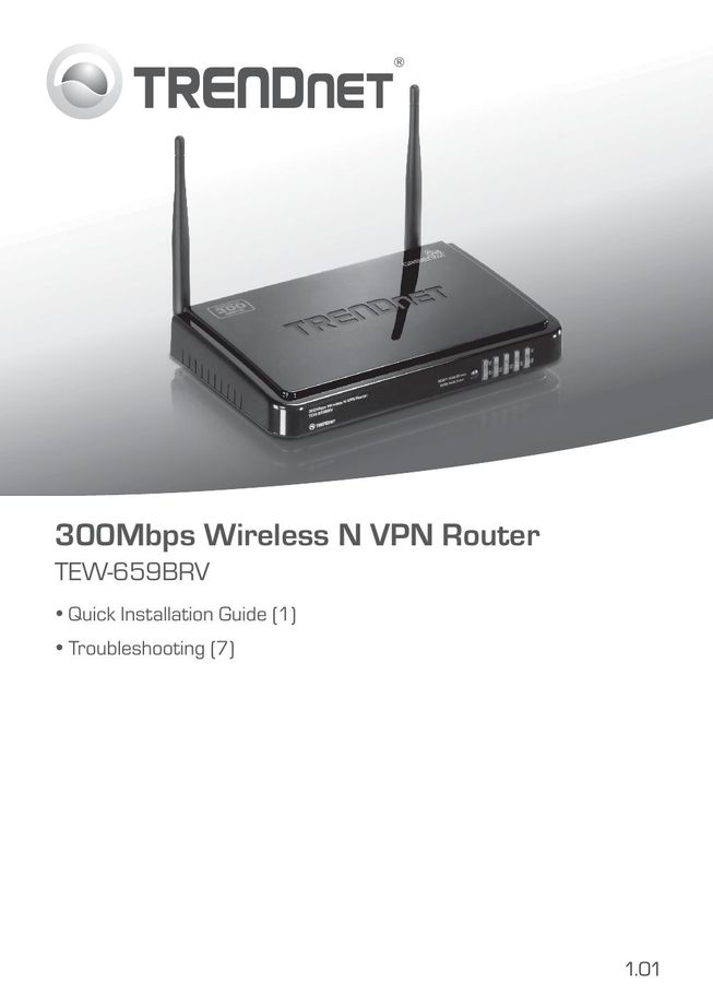 TRENDnet Trendnet 300Mbps Wireless N VPN Router Router User Manual